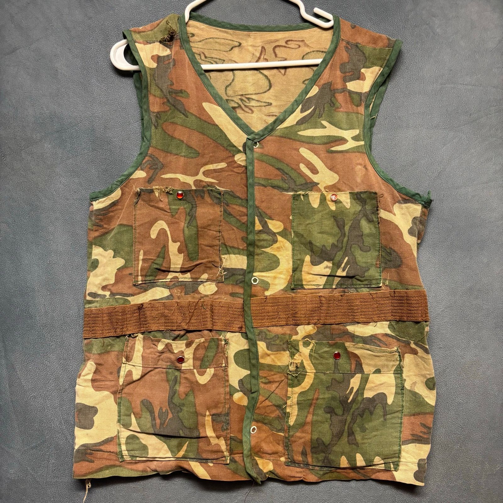 Handmade Handmade Camo Utility Vest Distressed Military Tactical Styl Size US M / EU 48-50 / 2 - 1 Thumbnail