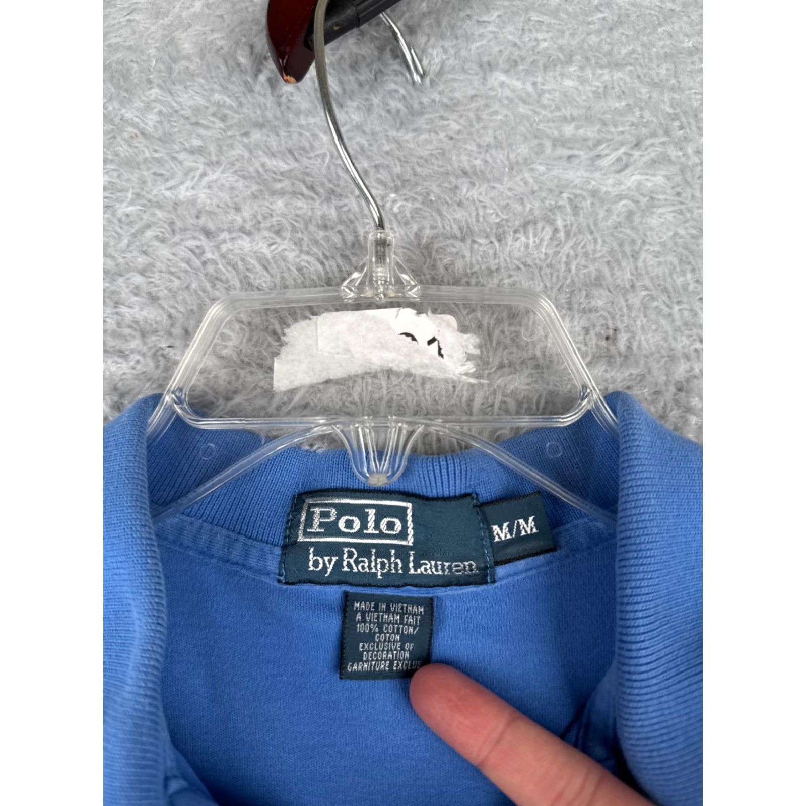 Ralph Lauren VINTAGE Ralph Lauren Polo Shirt Adult Medium Blue Jersey Short Sleeve Slim Fit 100% Cotton Embroidered Logo Mens Size US M / EU 48-50 / 2 - 7 Thumbnail