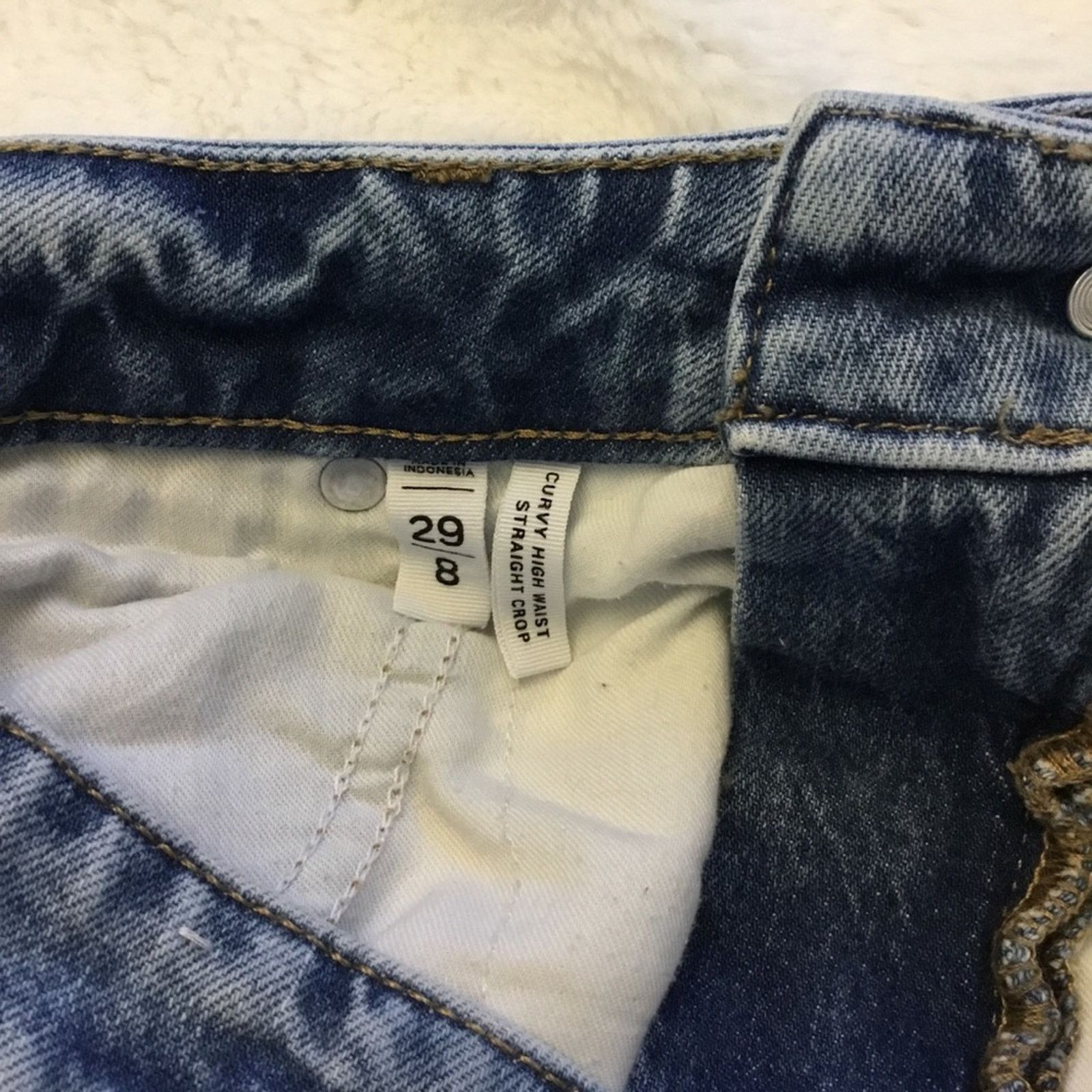 Loft Loft Blue Curvy High Waist Straight Crop Jeans Size 30" / US 8 / IT 44 - 14 Thumbnail