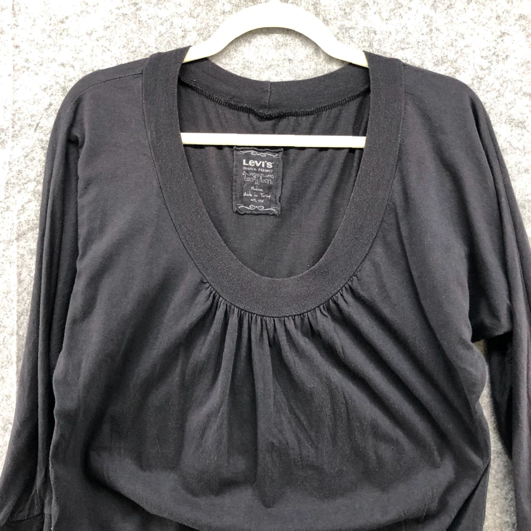 Levi's LEVI'S Tunic Shirt / T-Shirt - Ladies M - Gray - Long Sleeve - Scoop Neck - Cotton Modal Blend - Casual Lounge Top Size M / US 6-8 / IT 42-44 - 3 Thumbnail