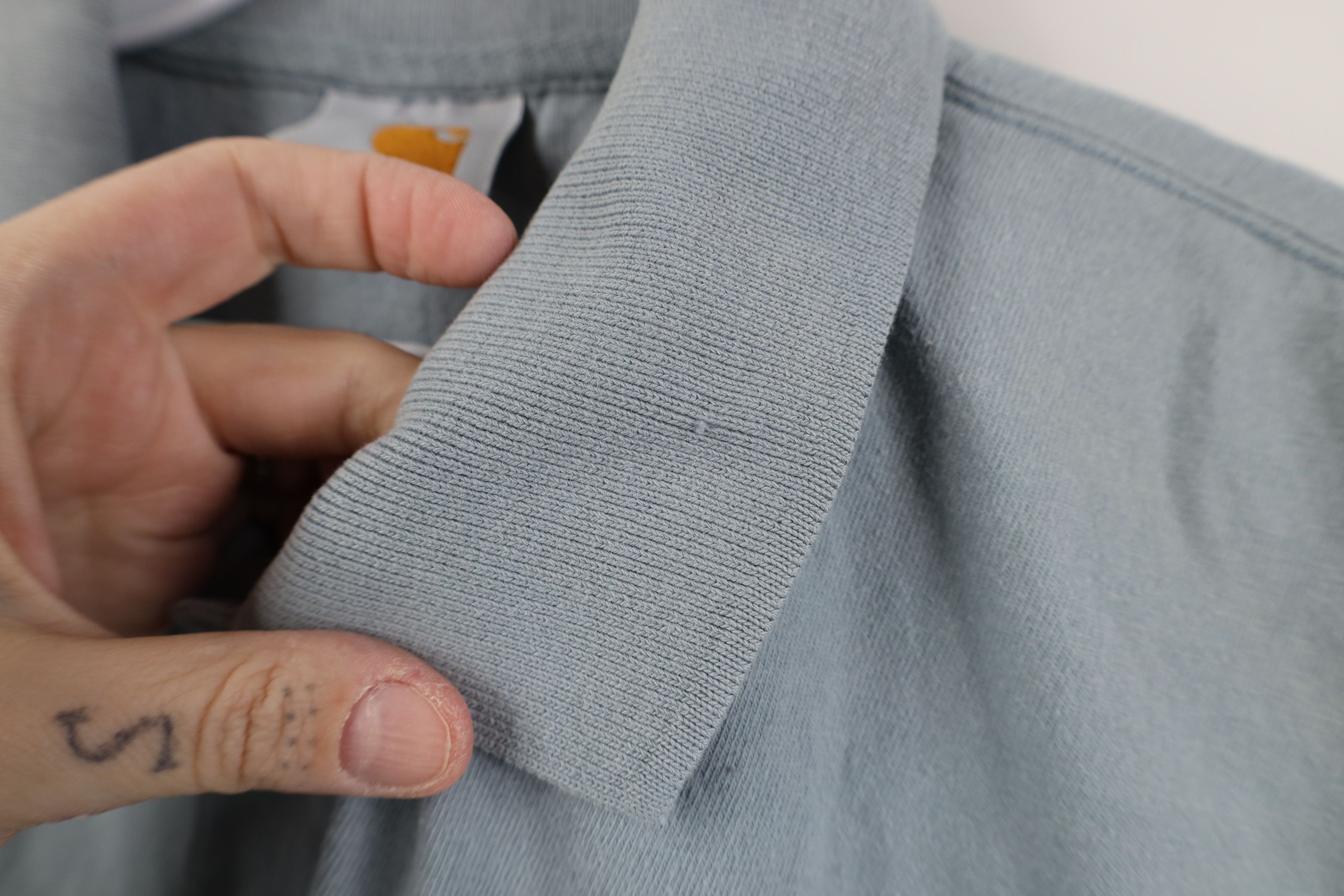 Carhartt Vintage 90s Carhartt Spell Collared Polo Shirt Steel Blue Size US XXL / EU 58 / 5 - 6 Thumbnail