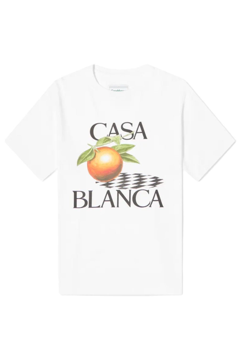 image of Casablanca Orange Digital Print T-Shirt in White, Men's (Size XS)