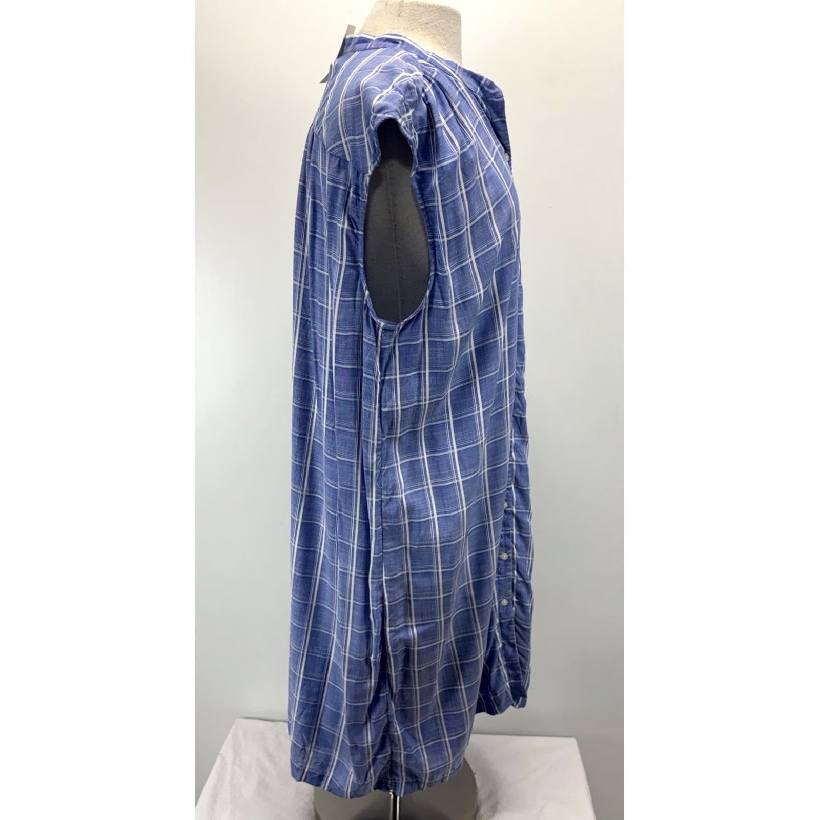 Loft LOFT Shift Dress Blue Windowpane Sleeveless Women XL Casual Summer Knee Length Check Pattern Size XL / US 12-14 / IT 48-50 - 4 Thumbnail