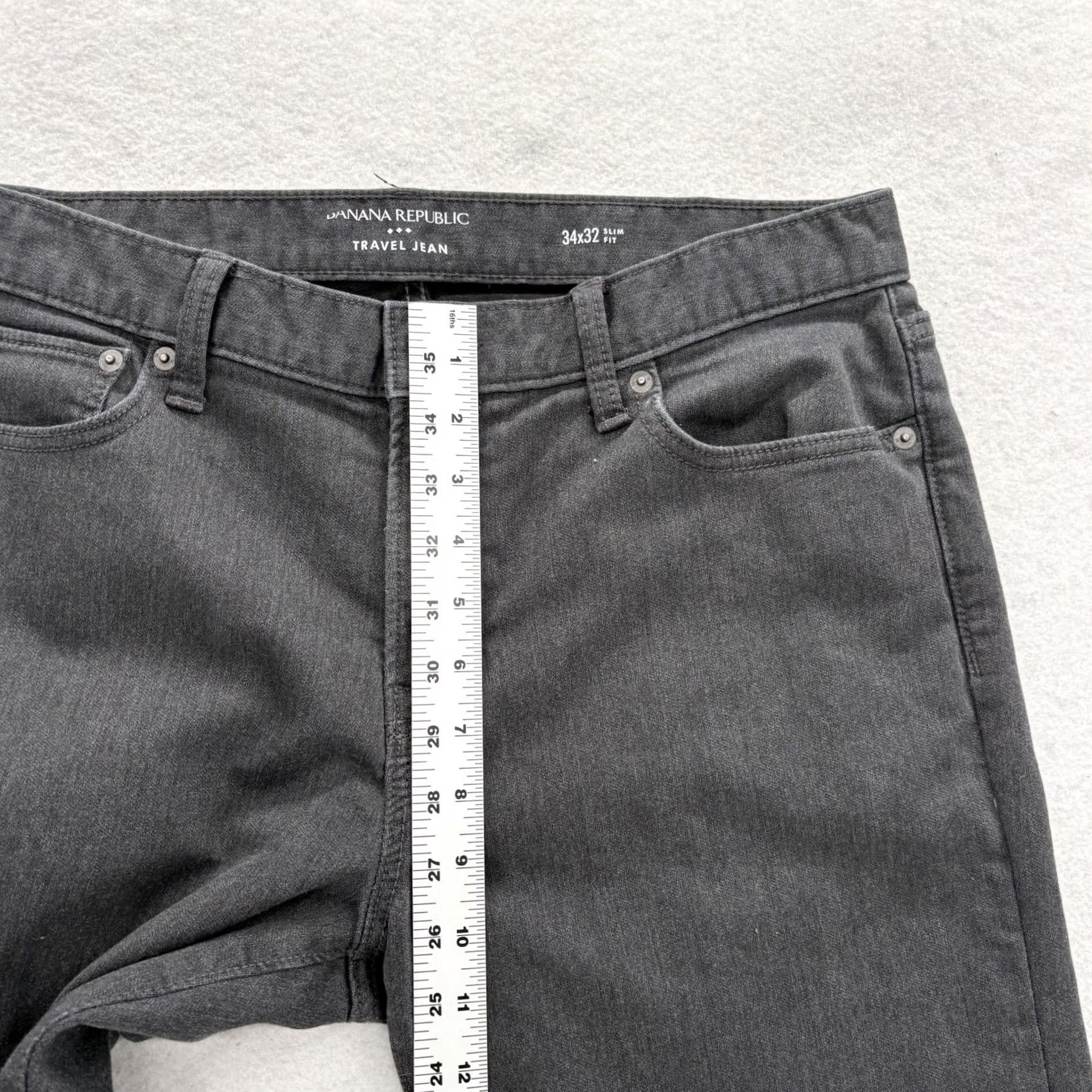 Banana Republic Banana Republic Travel Jeans Mens 34x30 Slim Straight Charcoal Wash Gray Denim Size US 34 / EU 50 - 6 Thumbnail