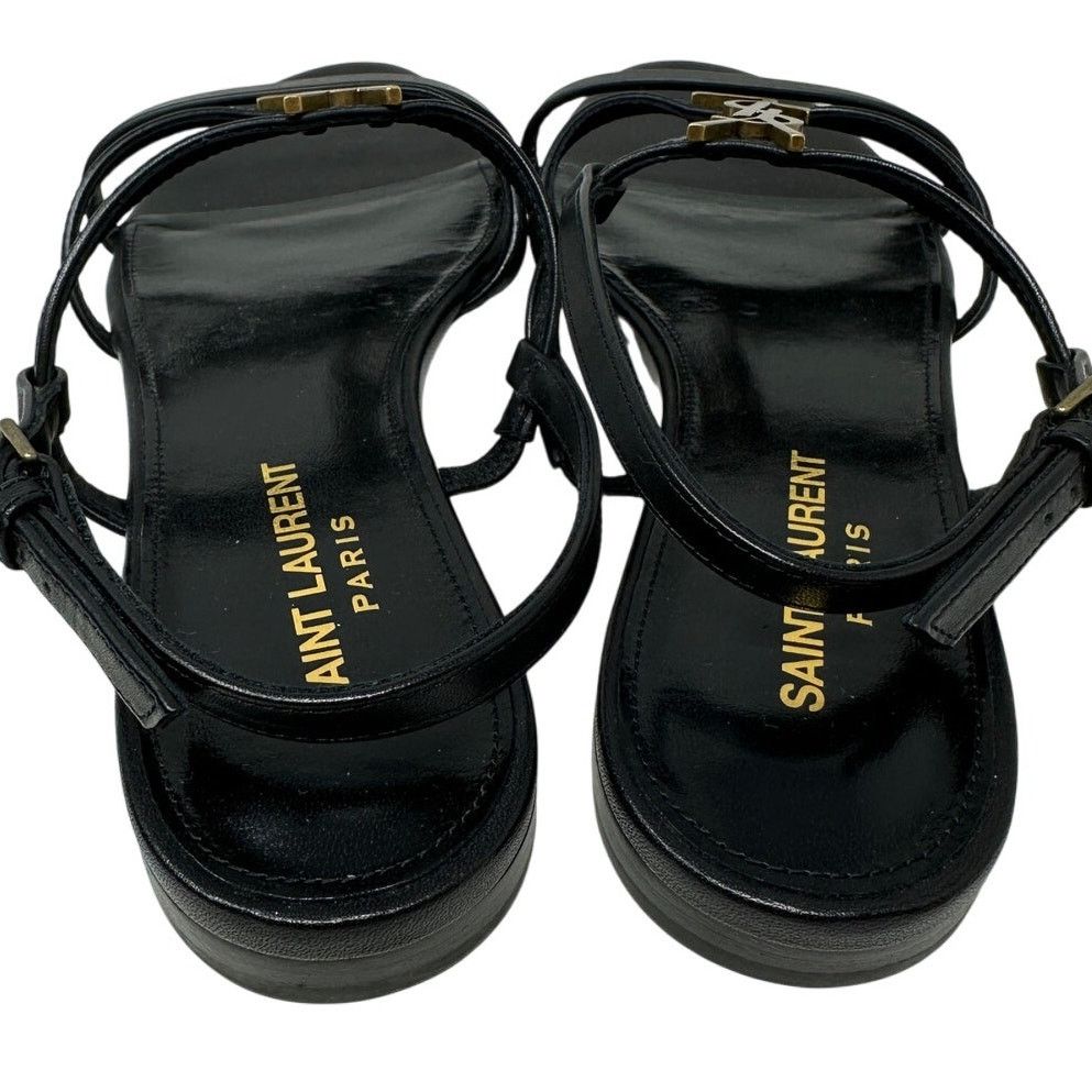 Yves Saint Laurent Saint Laurent Cassandra YSL Slingback Sandals 37 US 7 Black Size US 7 / IT 37 - 6 Thumbnail