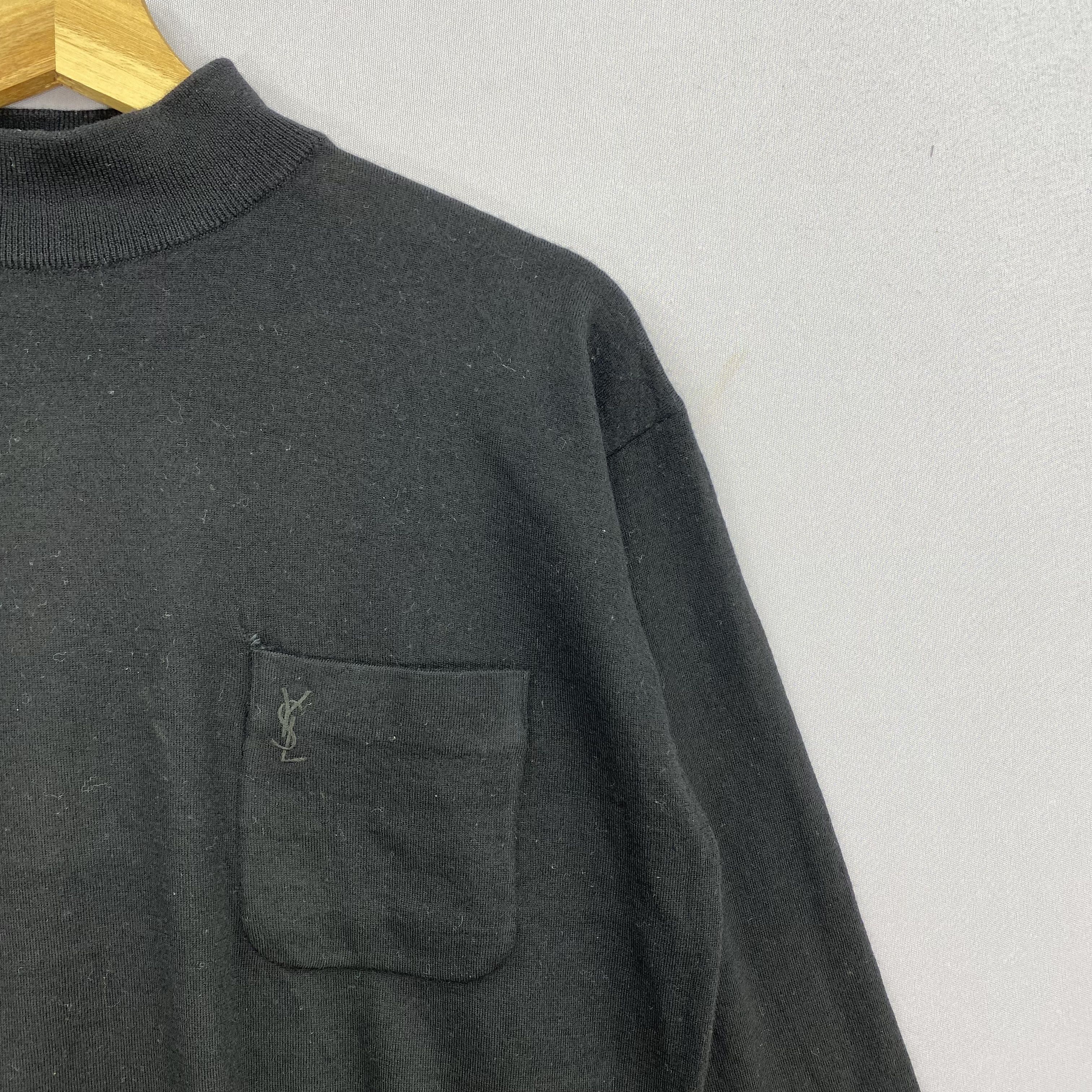 Japanese Brand Vintage Yves Saint Laurent Mock Neck Sweater YSL Knit Wool Size US M / EU 48-50 / 2 - 3 Thumbnail