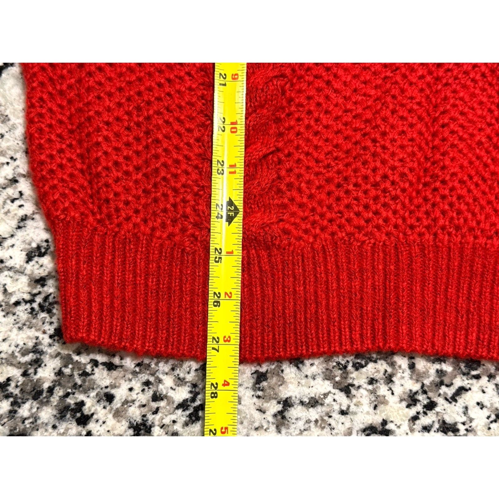 Anthropologie NWT Anthropologie Red Cable Knit Crew Neck Sweater Sz L For Love Minimalist Holiday Christmas Party Women Pullover Striped Acrylic Brand Size L / US 10 / IT 46 - 4 Thumbnail