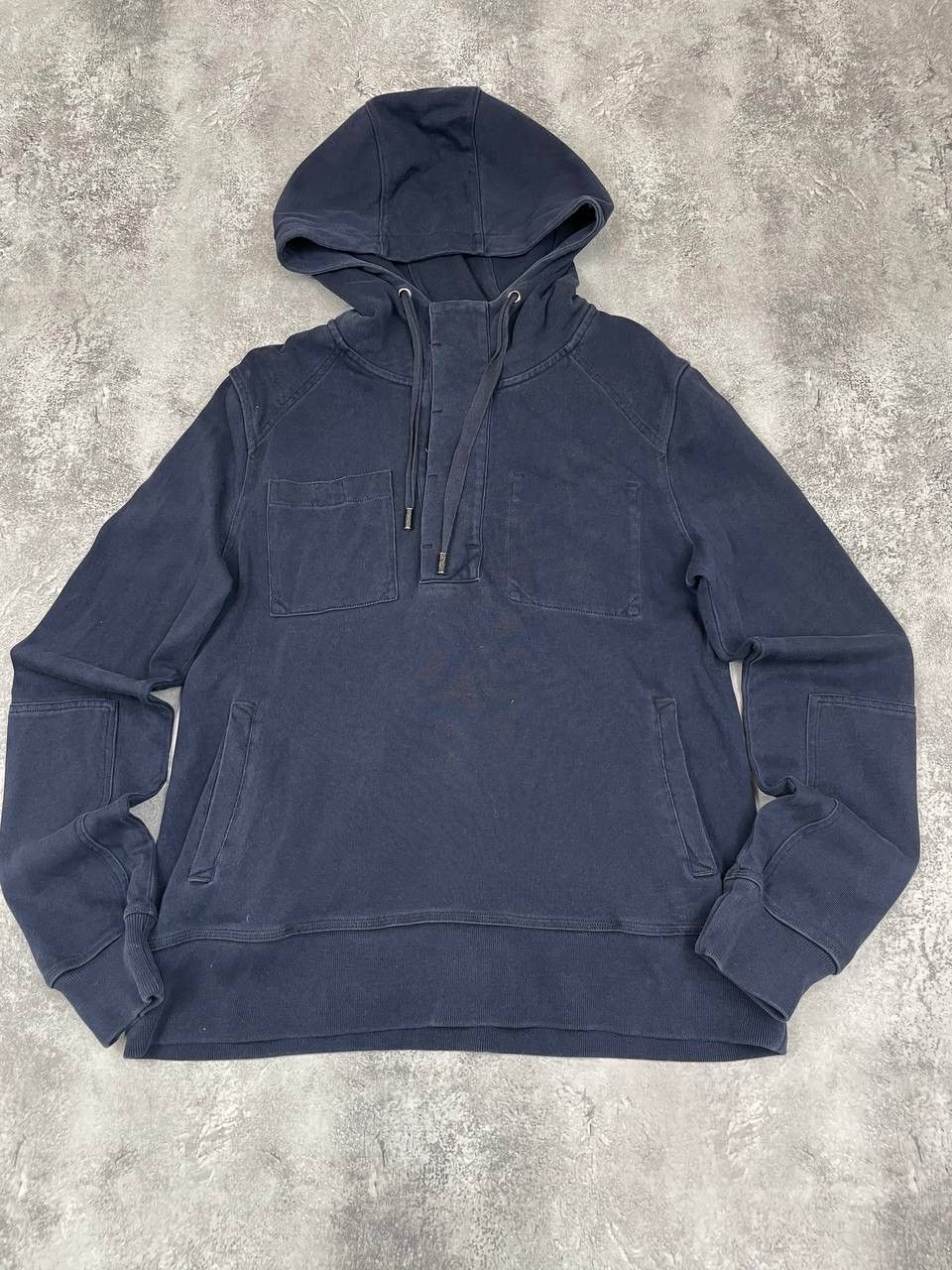 Allsaints AllSaints Men Cotton Hoodie Pullover Navy Vintage Size L Size US L / EU 52-54 / 3 - 1 Thumbnail