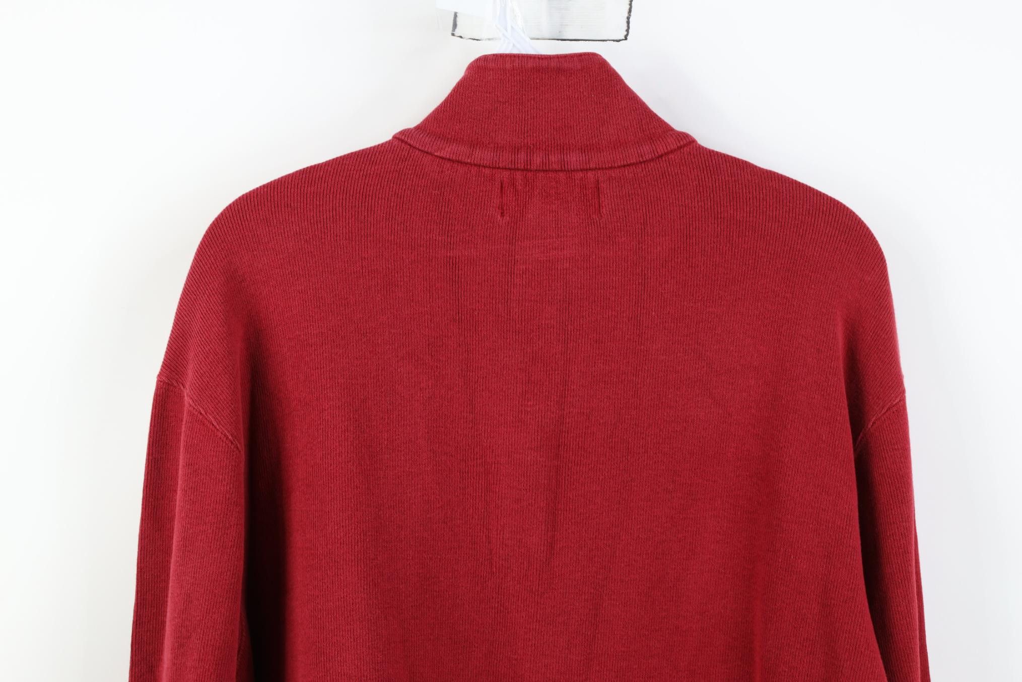 Polo Ralph Lauren Vintage 90s Ralph Lauren Ribbed Knit 1/4 Zip Sweater Red Size US L / EU 52-54 / 3 - 13 Thumbnail