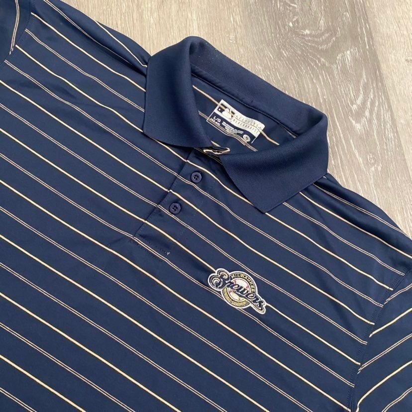 MLB MLB Milwaukee Brewers Polo Men Large Bin H-31 Size US L / EU 52-54 / 3 - 2 Thumbnail