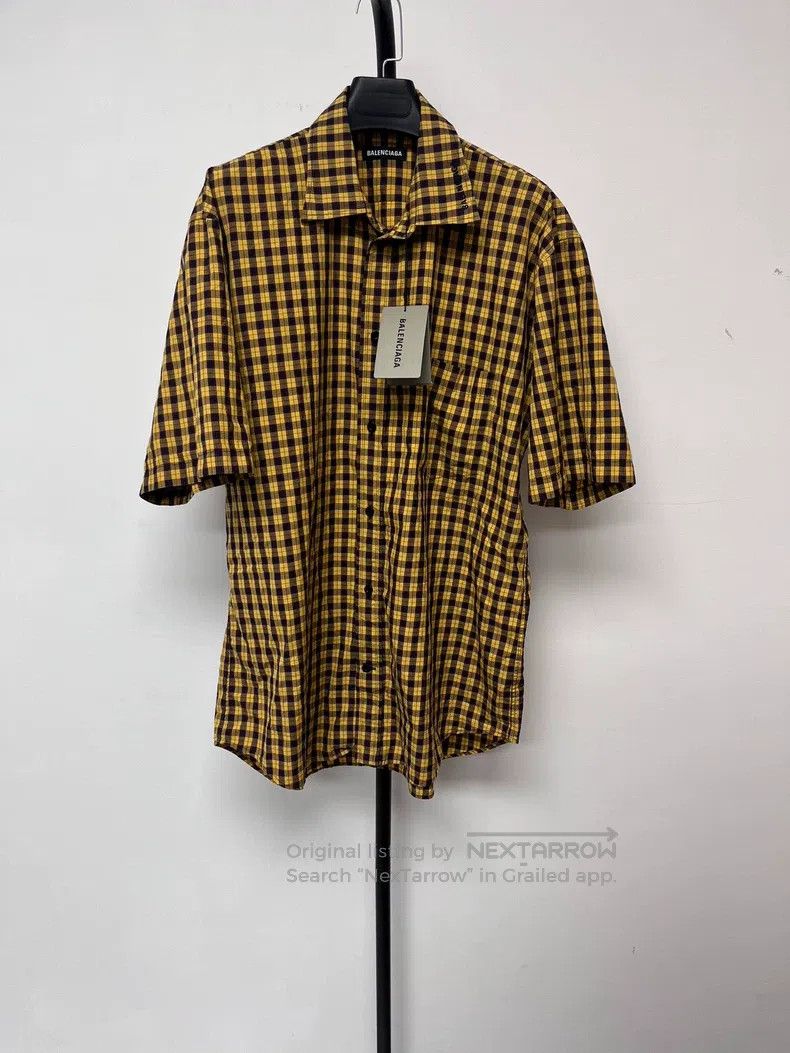Balenciaga Balenciaga Plaid Short Sleeve Shirt Size XS / US 0-2 / IT 36-38 - 1 Thumbnail