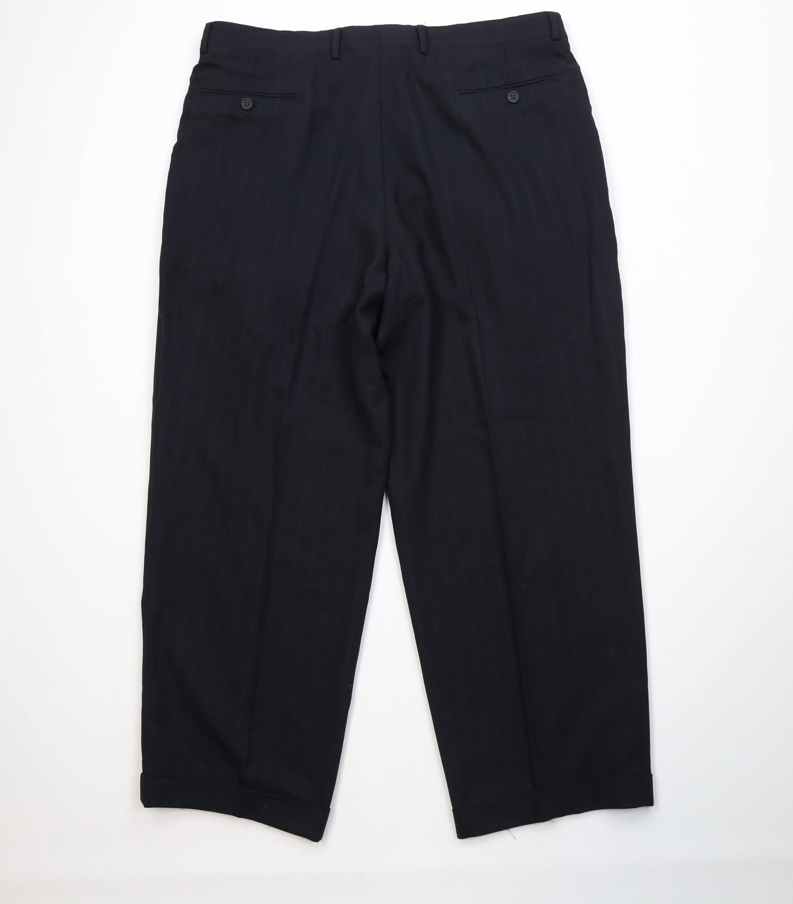 Armani Vintage 90s Mani Armani Striped Wide Leg Chino Pants Blue Size US 39 - 9 Thumbnail