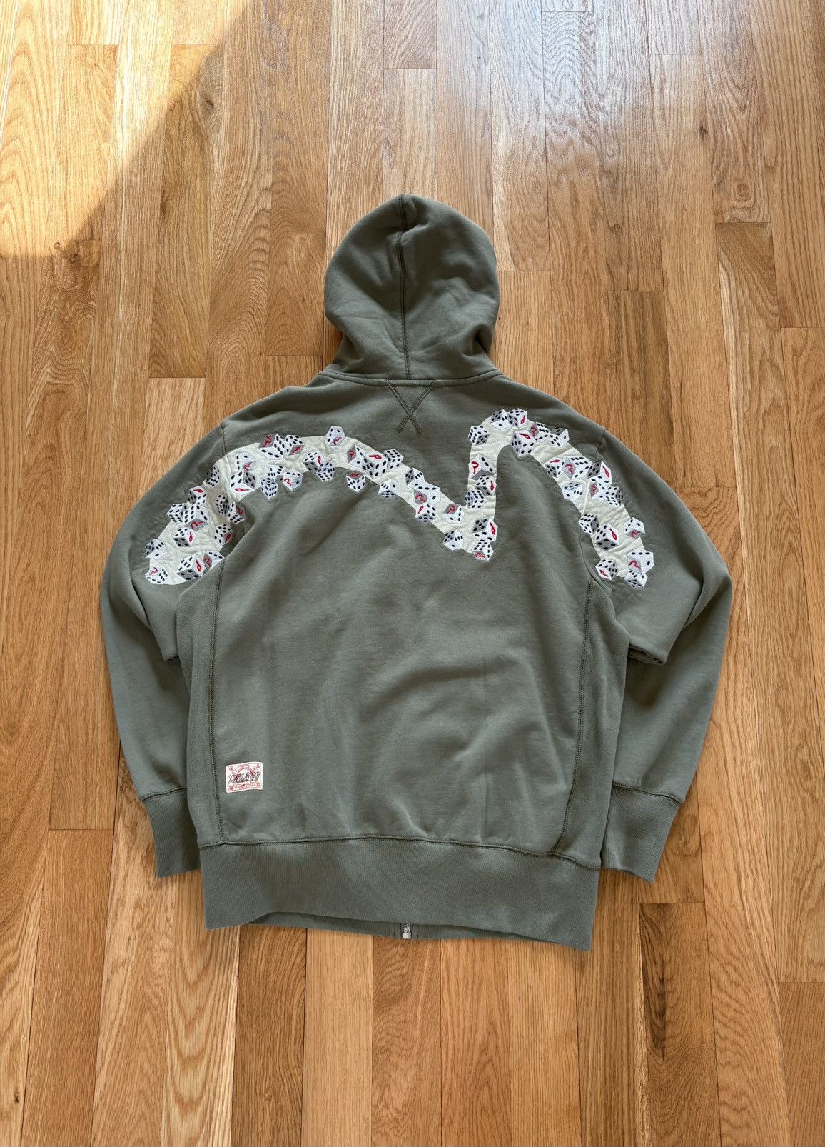 Evisu × Palace Palace Evisu Dice Full Zip Hoodie Jacket Olive Green Large Size US L / EU 52-54 / 3 - 1 Thumbnail