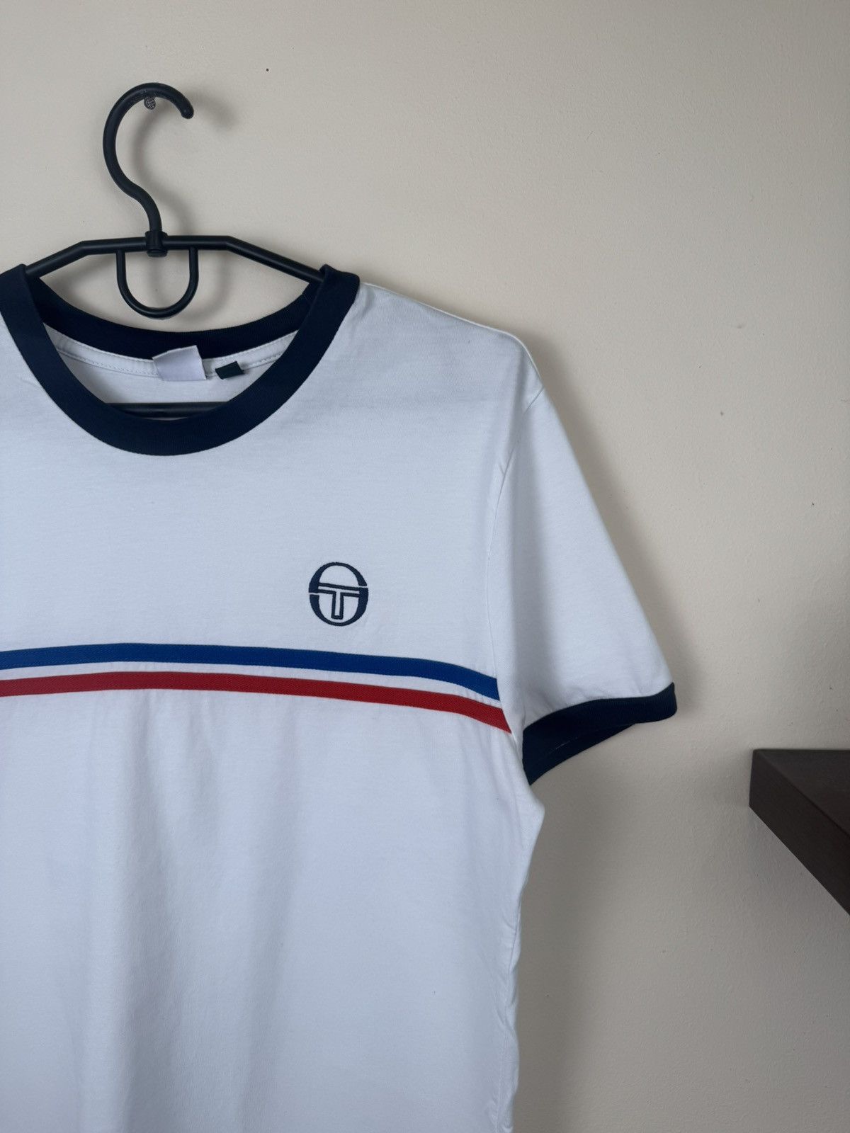 Sergio Tacchini Sergio Tacchini Mens M Whiw Blue T-Shirt Red Logo Athletic Size US M / EU 48-50 / 2 - 9 Thumbnail