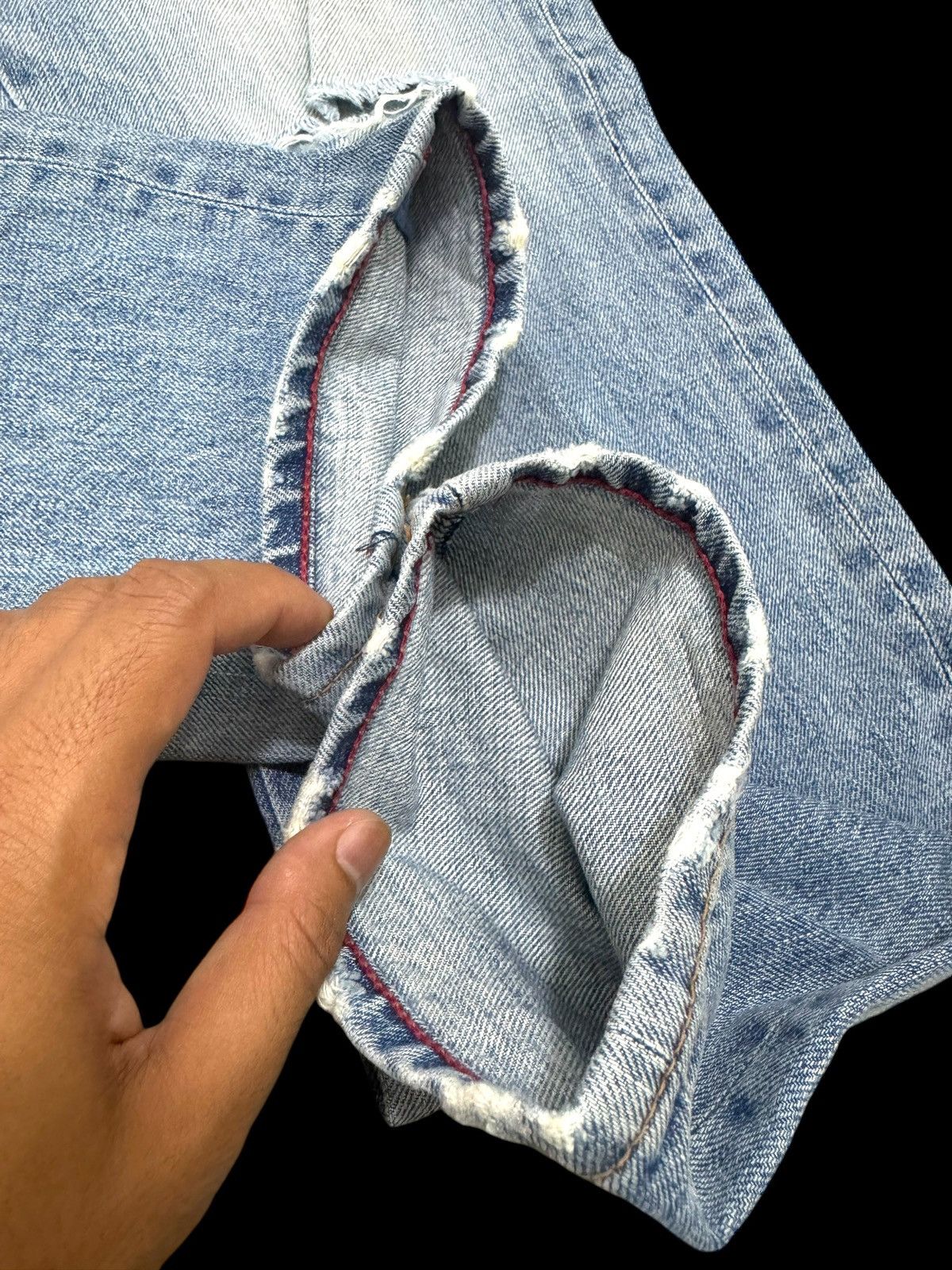 Marithe + Francois Girbaud MARITHE FRANCOIS GIRBAUD HALF SELVEDGE DISTRESSED JEANS Size US 30 / EU 46 - 20 Thumbnail