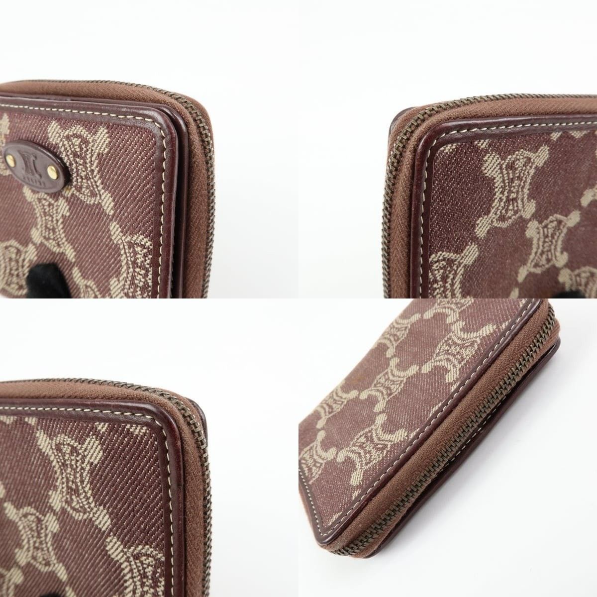 Celine Celine Macadam Denim Wallet Burgundy Size ONE SIZE - 5 Thumbnail