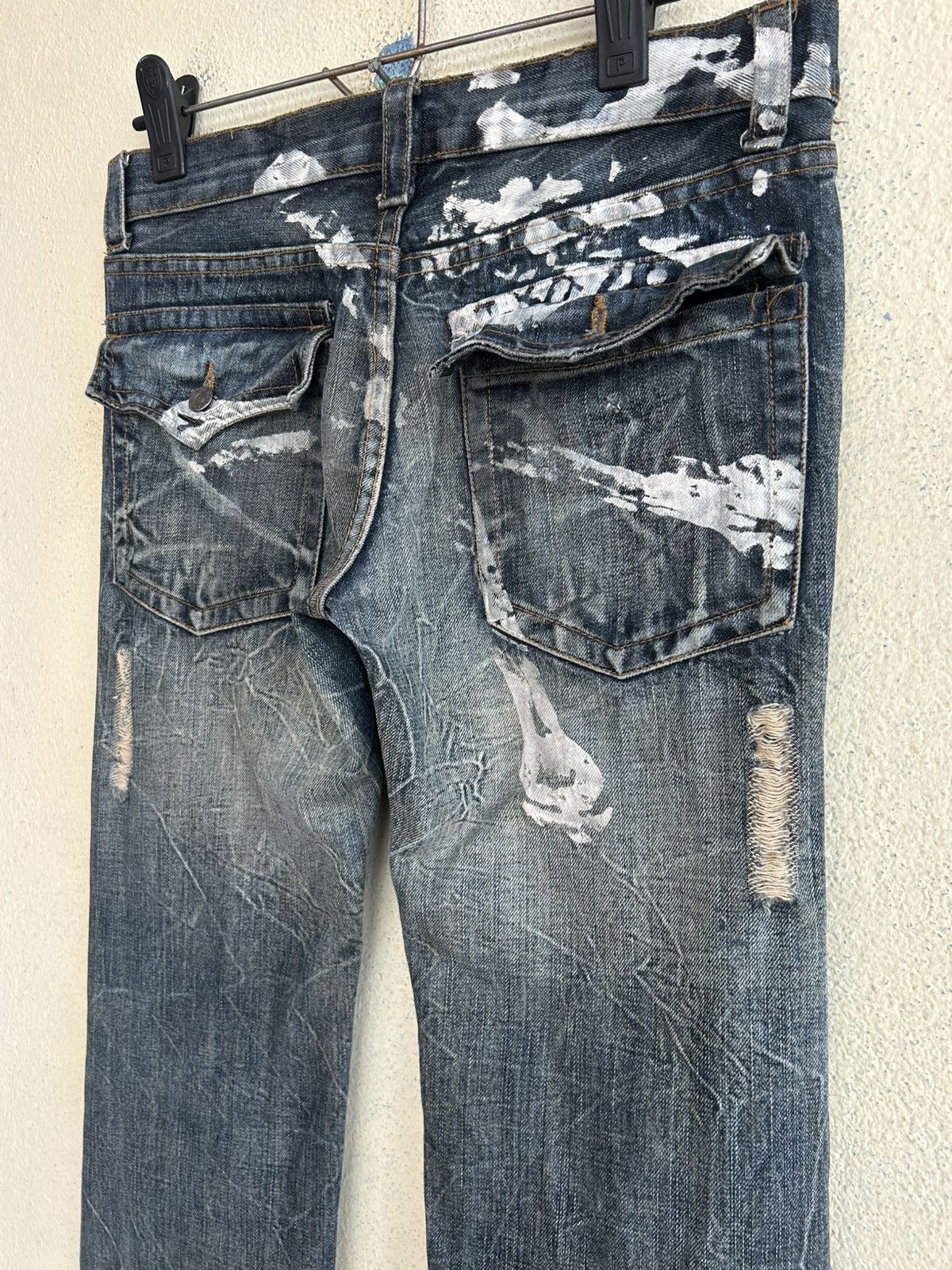 Japanese Brand K.U.I Paint Splattered Distressed Denim Size US 30 / EU 46 - 7 Thumbnail