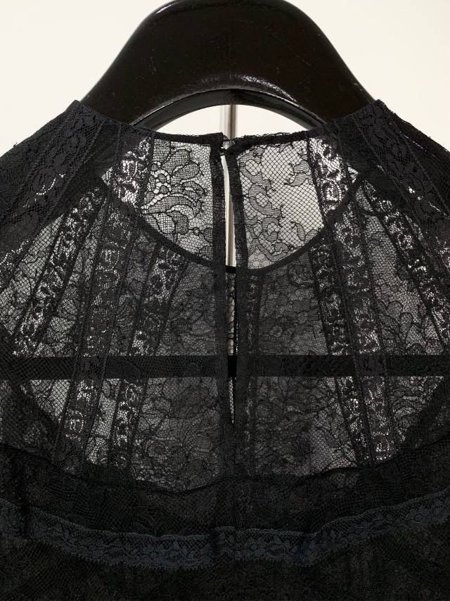 Miu Miu Miu Miu Black Lace & Mulberry Silk Spliced Dress K26WX Size L / US 10 / IT 46 - 4 Thumbnail
