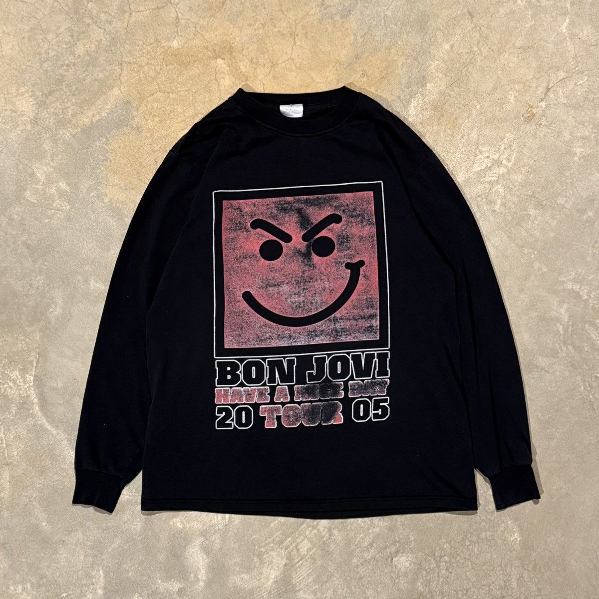 Vintage 2005 Bon Jovi Faded Have A Nice Day Tour Rap Style Tee ERD Size US L / EU 52-54 / 3 - 1 Thumbnail
