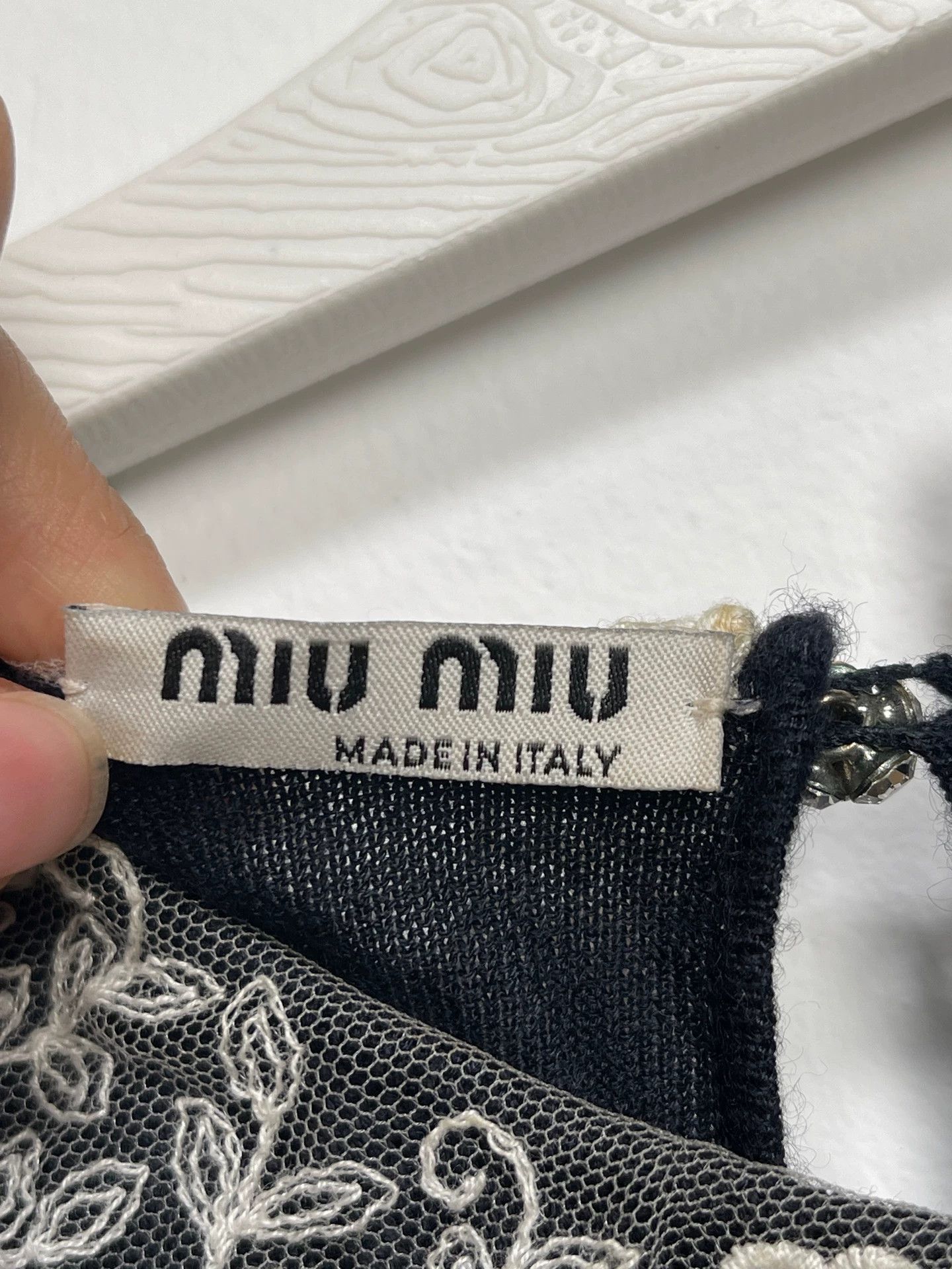 Miu Miu MIU MIU women's doll collar knit short-sleeve size 42 Size M / US 6-8 / IT 42-44 - 6 Thumbnail