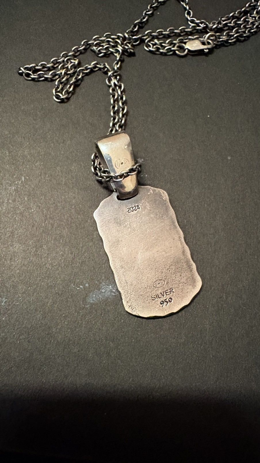 GOTHIC YOHJIYAMAMOTO DOG TAG ネックレストップ Yohji Yamamoto - Silver Gothic Dog Tag Chain Necklace – eluXive
