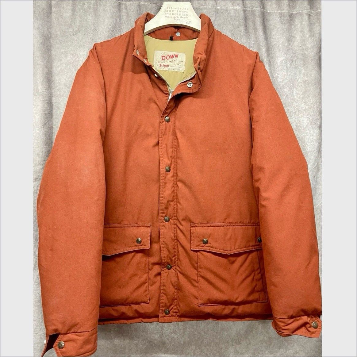 Schott Vtg 70s Schott NYC Burnt Orange Down Et Plume Puffer Jacket Size US XL / EU 56 / 4 - 1 Thumbnail