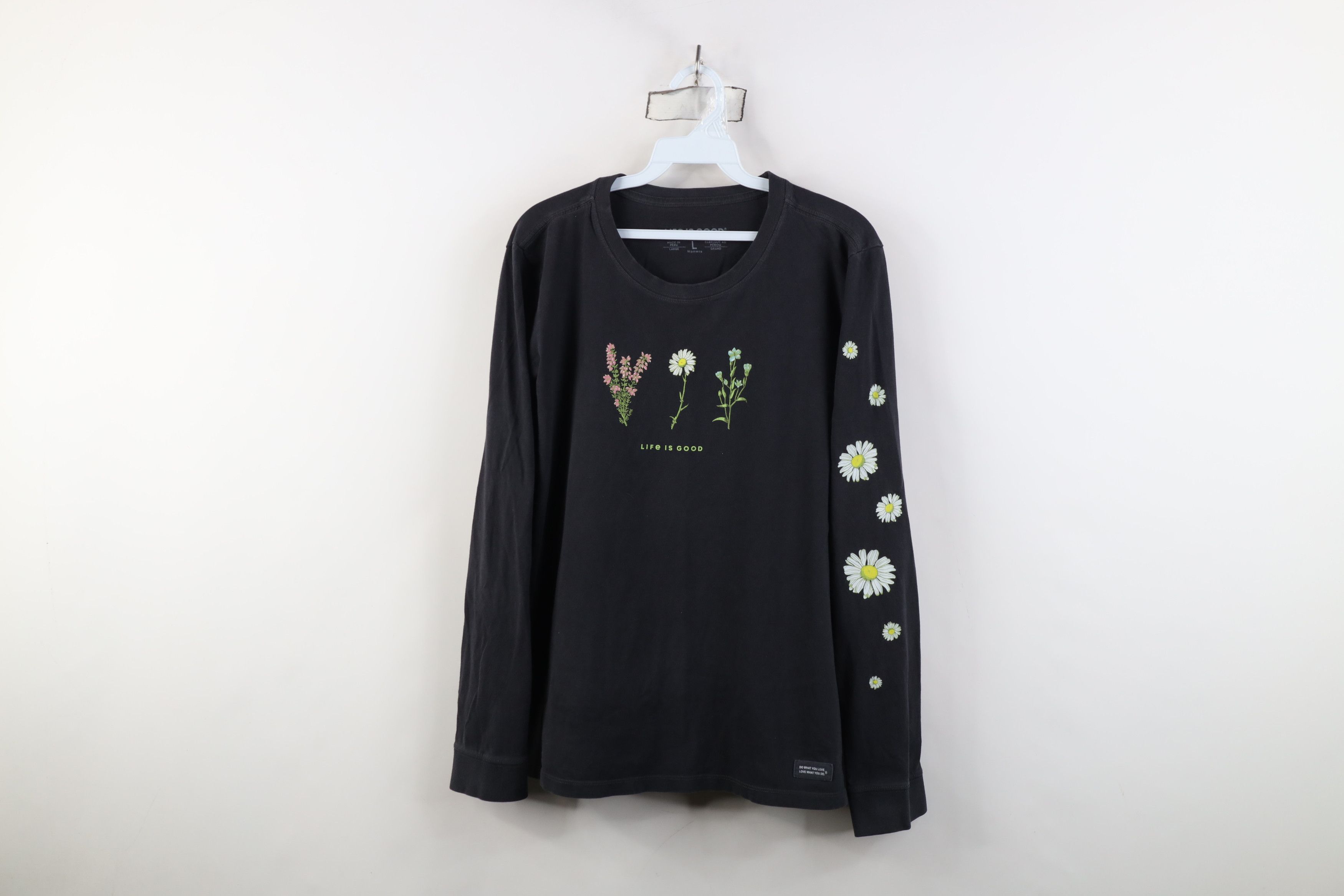 Life is Good Life Is Good Spell Out Flower Long Sleeve T-Shirt Crusher Size L / US 10 / IT 46 - 1 Thumbnail