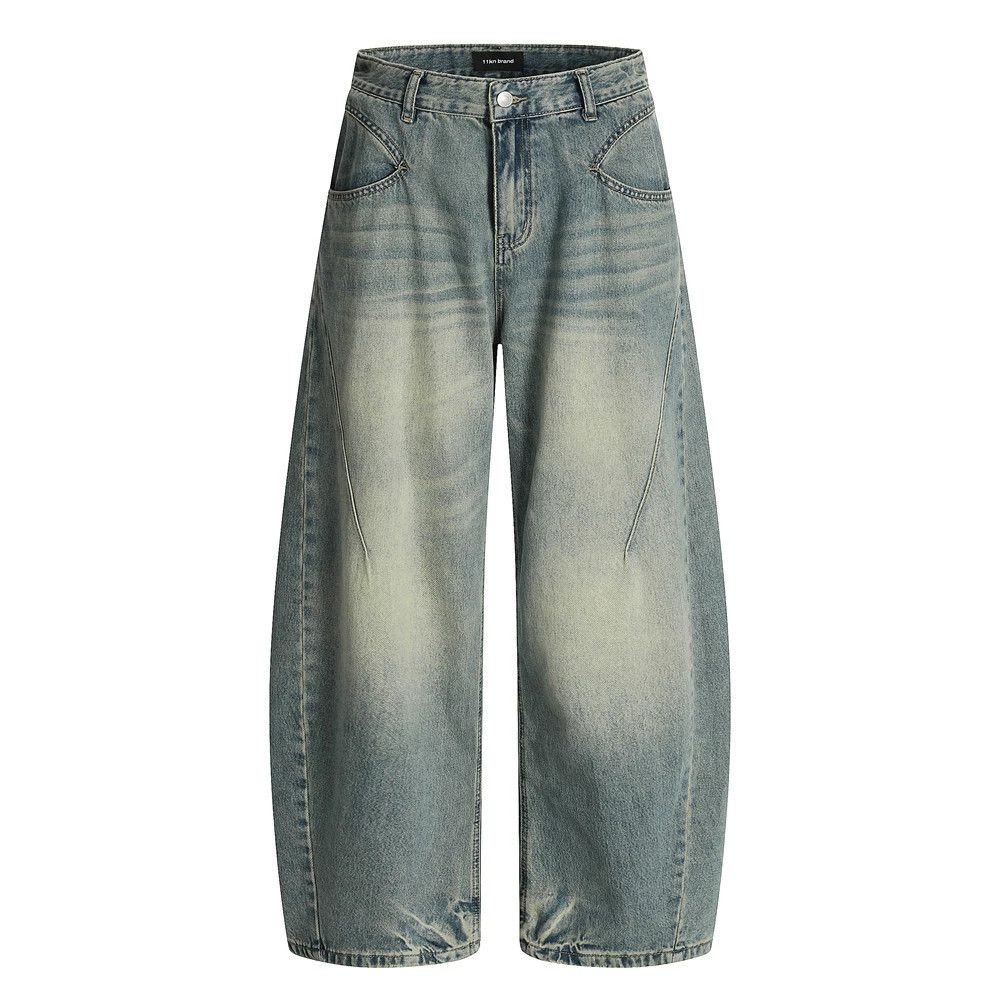 Japanese Brand × Jean Men's loose retro punk distressed washed scimitar jeans Size US 32 / EU 48 - 1 Thumbnail