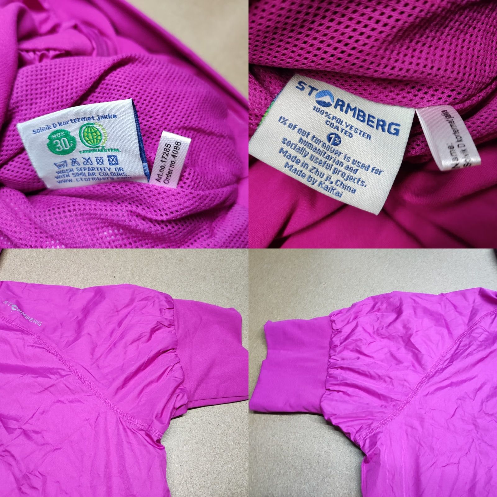 Vintage Stormberg Womens Jacket Pink Short Sleeves Full Zip Hooded Running Solvik Size L Size 36" / US 14 / IT 50 - 9 Thumbnail