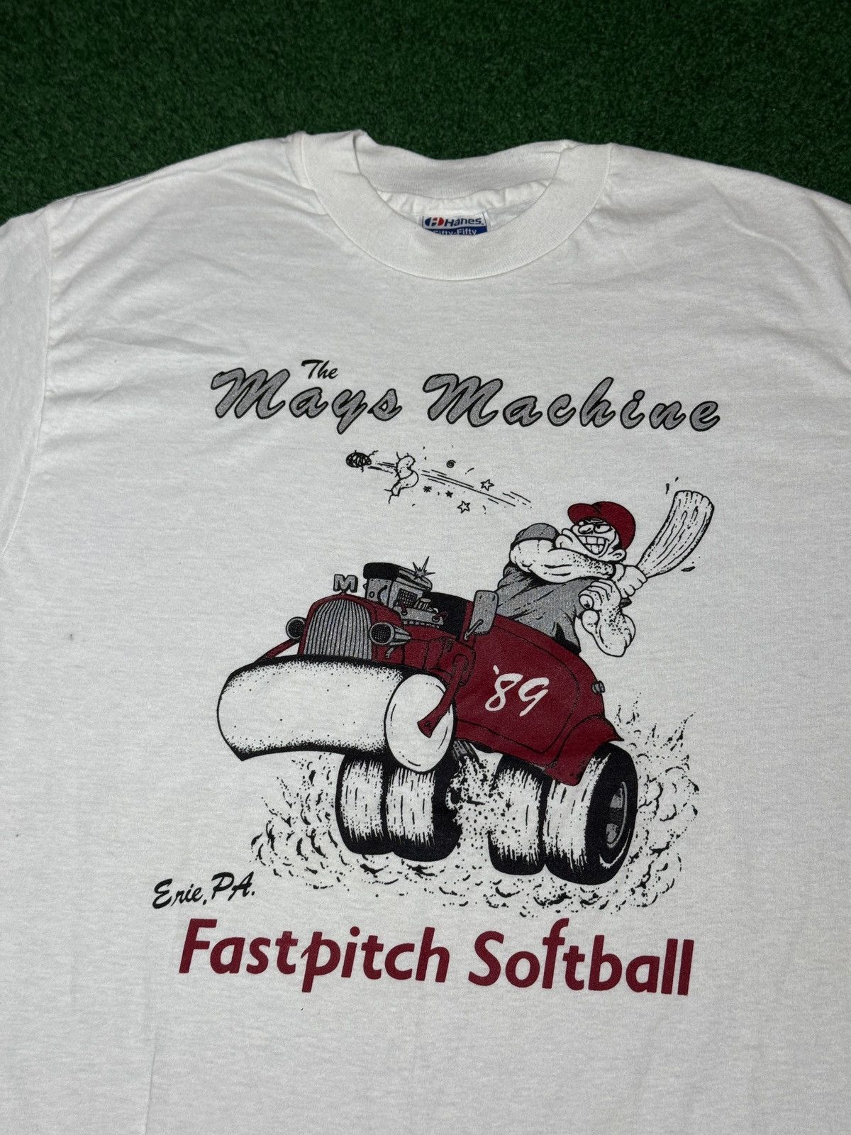 Hanes Fast Pitch Softball Vintage 80s Erie Pa Lrg 20.5x31 T Shirt Size US L / EU 52-54 / 3 - 2 Thumbnail