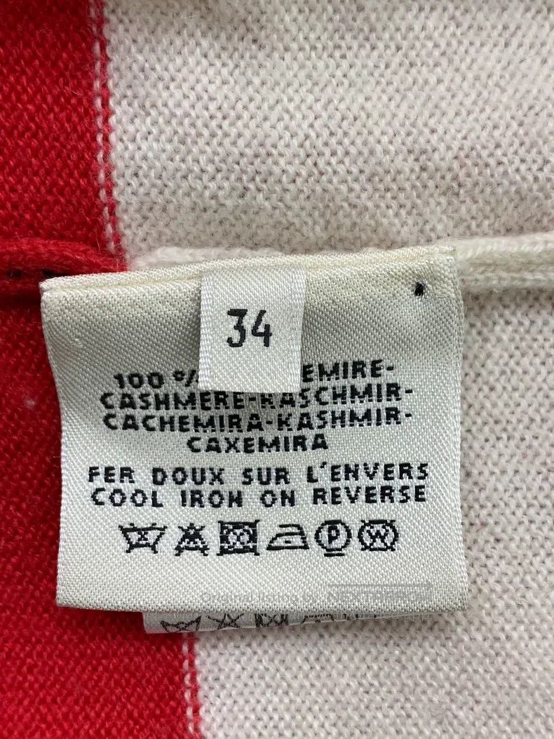 Hermes Hermes Red and white color block cashmere top Size XXS / US 00 / IT 34 - 5 Thumbnail
