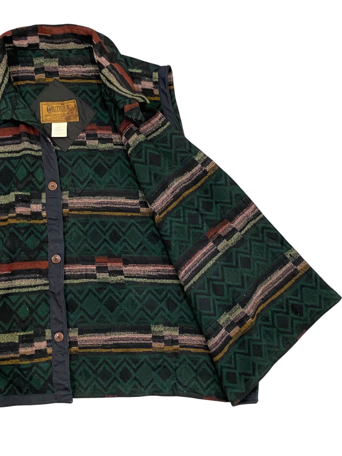 Vintage Outback Trading Co. Wool Blend Vest – Western Aztec Pattern Size US XXL / EU 58 / 5 - 5 Thumbnail