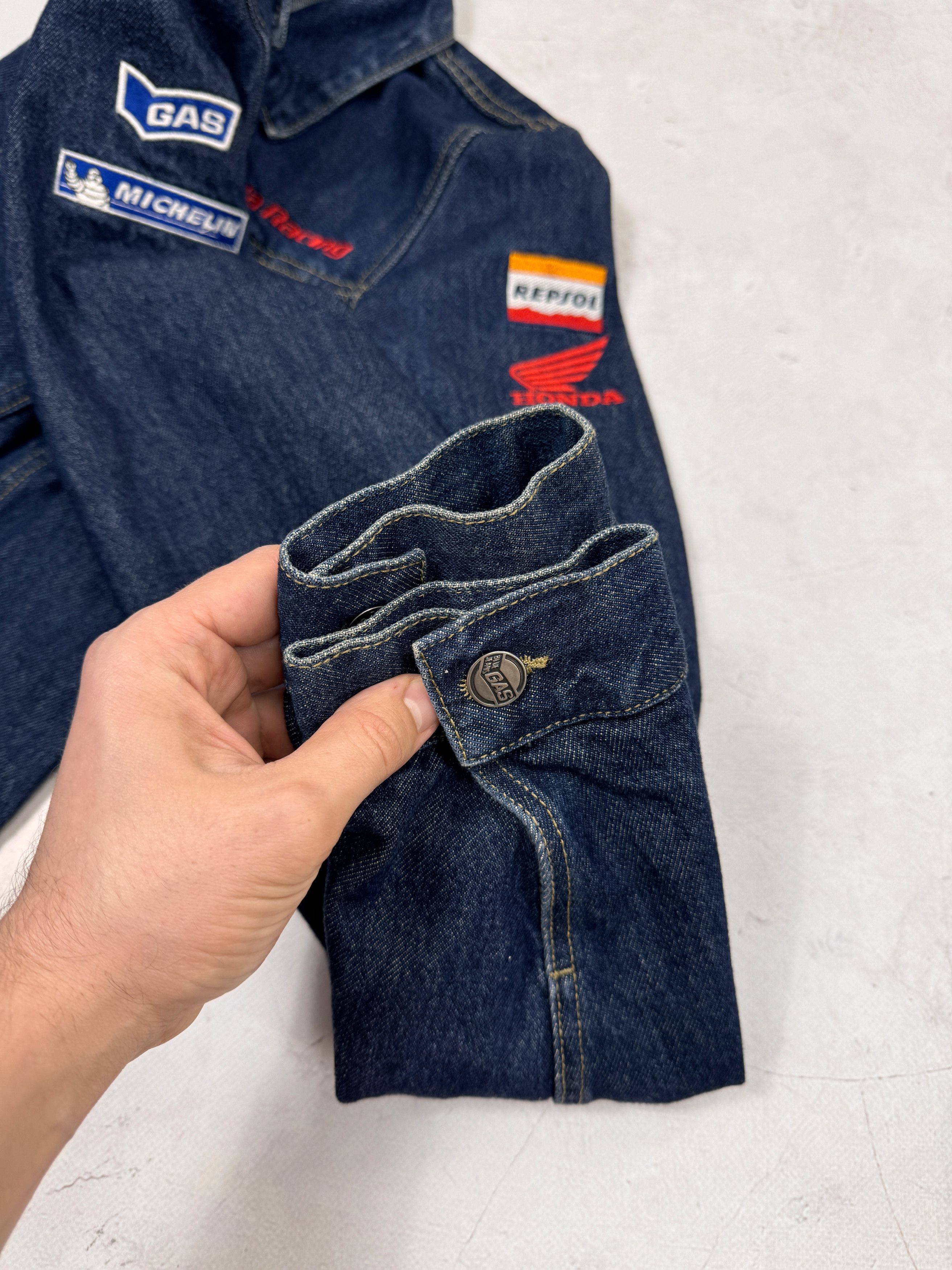 GAS × Honda Gas Denim Jacket Honda Repsol Racing Michelin Women Size L / US 10 / IT 46 - 18 Thumbnail