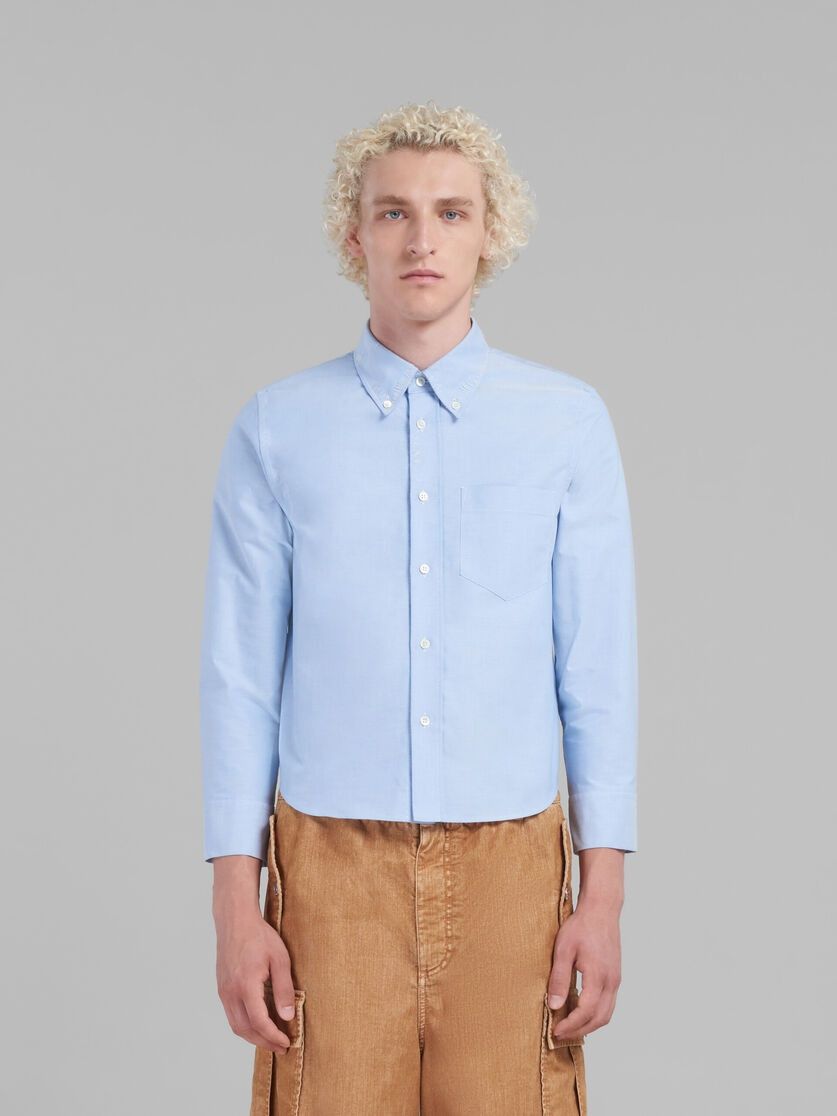 Marni o1w1db10125 Cropped Oxford Shirt in White Size US M / EU 48-50 / 2 - 2 Thumbnail