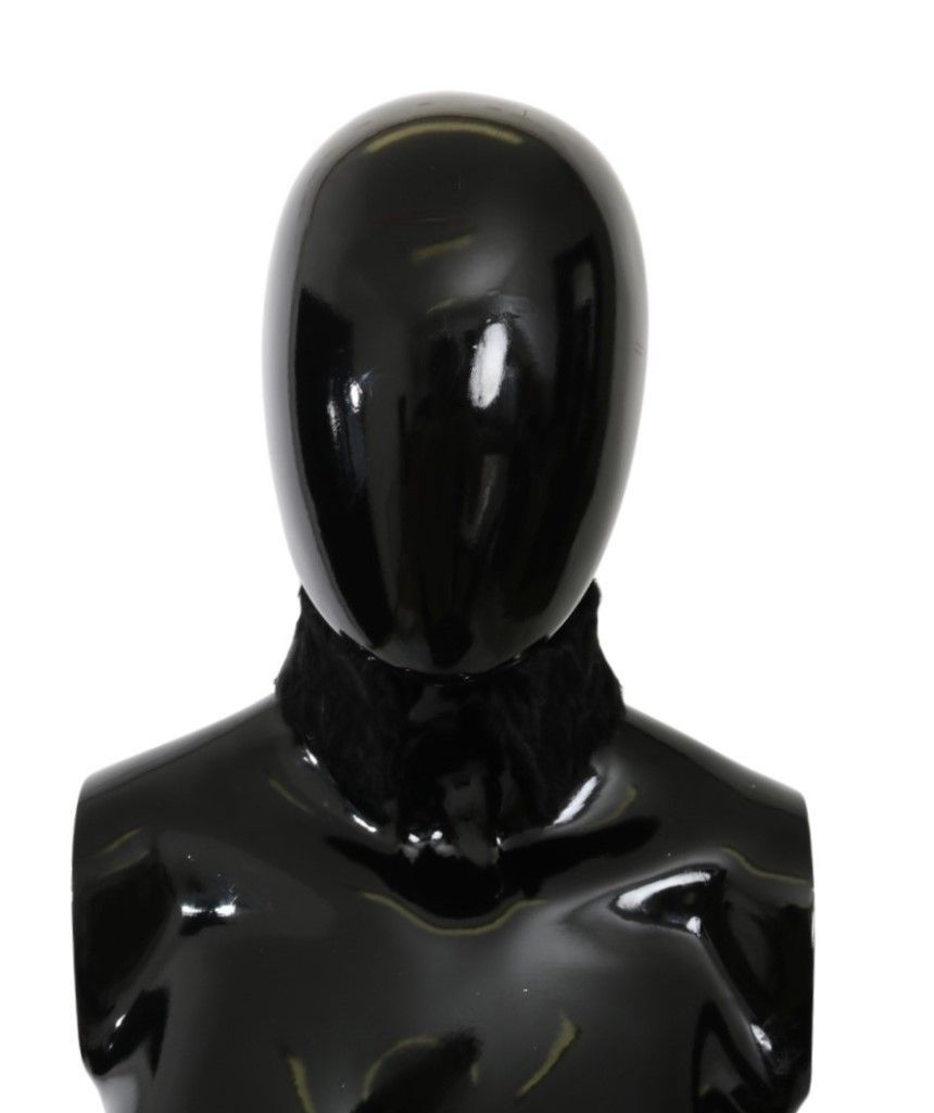 Dolce & Gabbana Elegant Black Lambskin Women's Scarf Size ONE SIZE - 1 Thumbnail