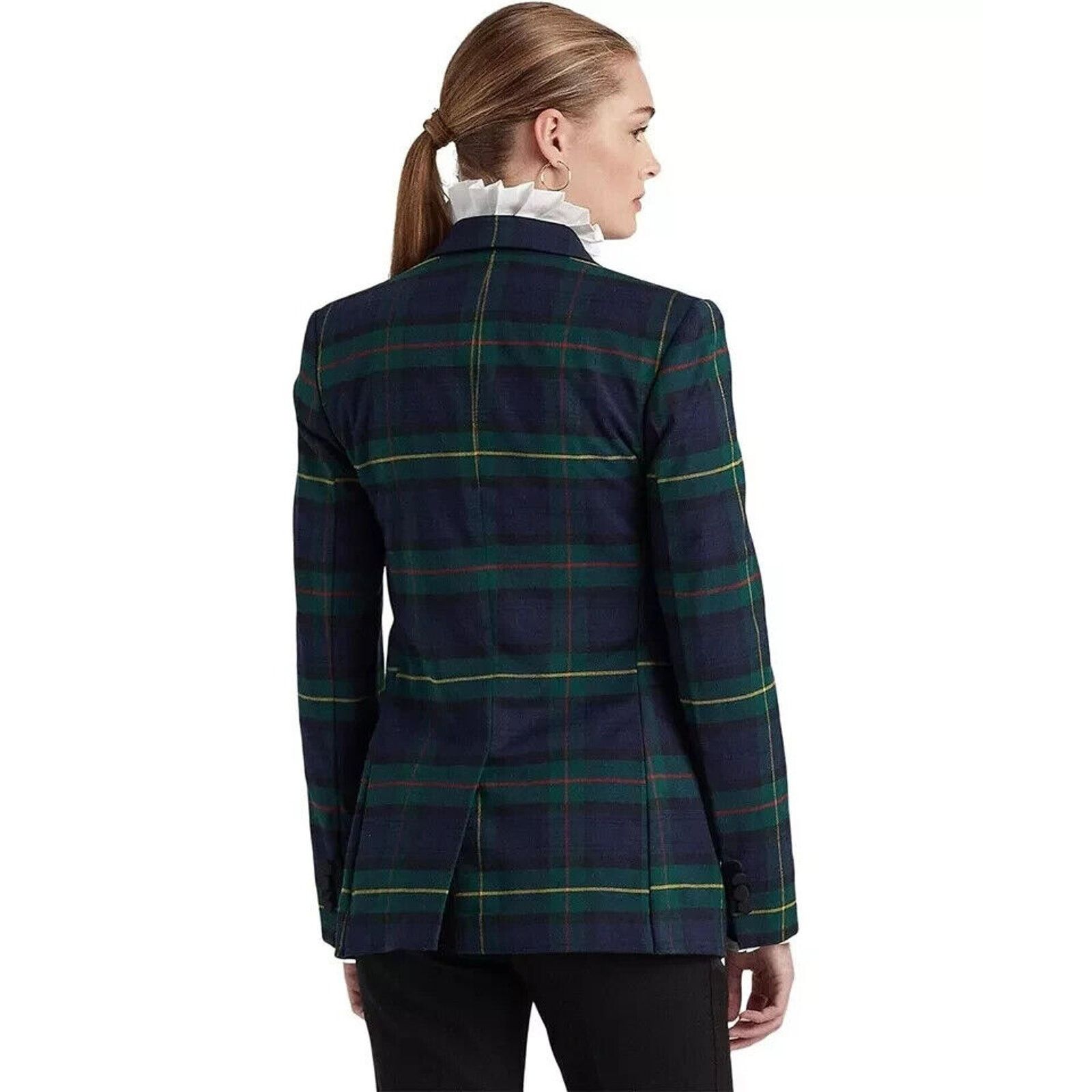 Lauren Ralph Lauren RALPH LAUREN GREEN TARTAN PLAID BULLION CRESTED BLAZER SZ 12 Size XL / US 12-14 / IT 48-50 - 4 Thumbnail