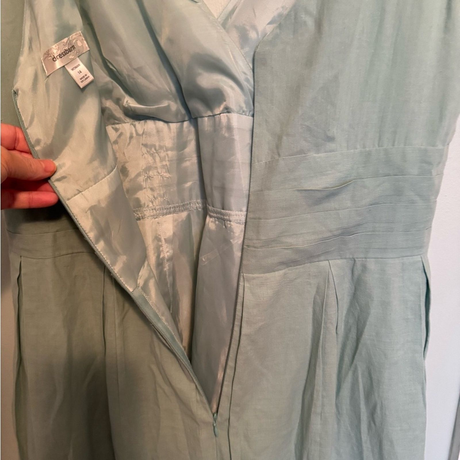 DressCamp Dressbarn Green Midi Dress with embroidery on the hem. Sz 14 Size XL / US 12-14 / IT 48-50 - 6 Thumbnail