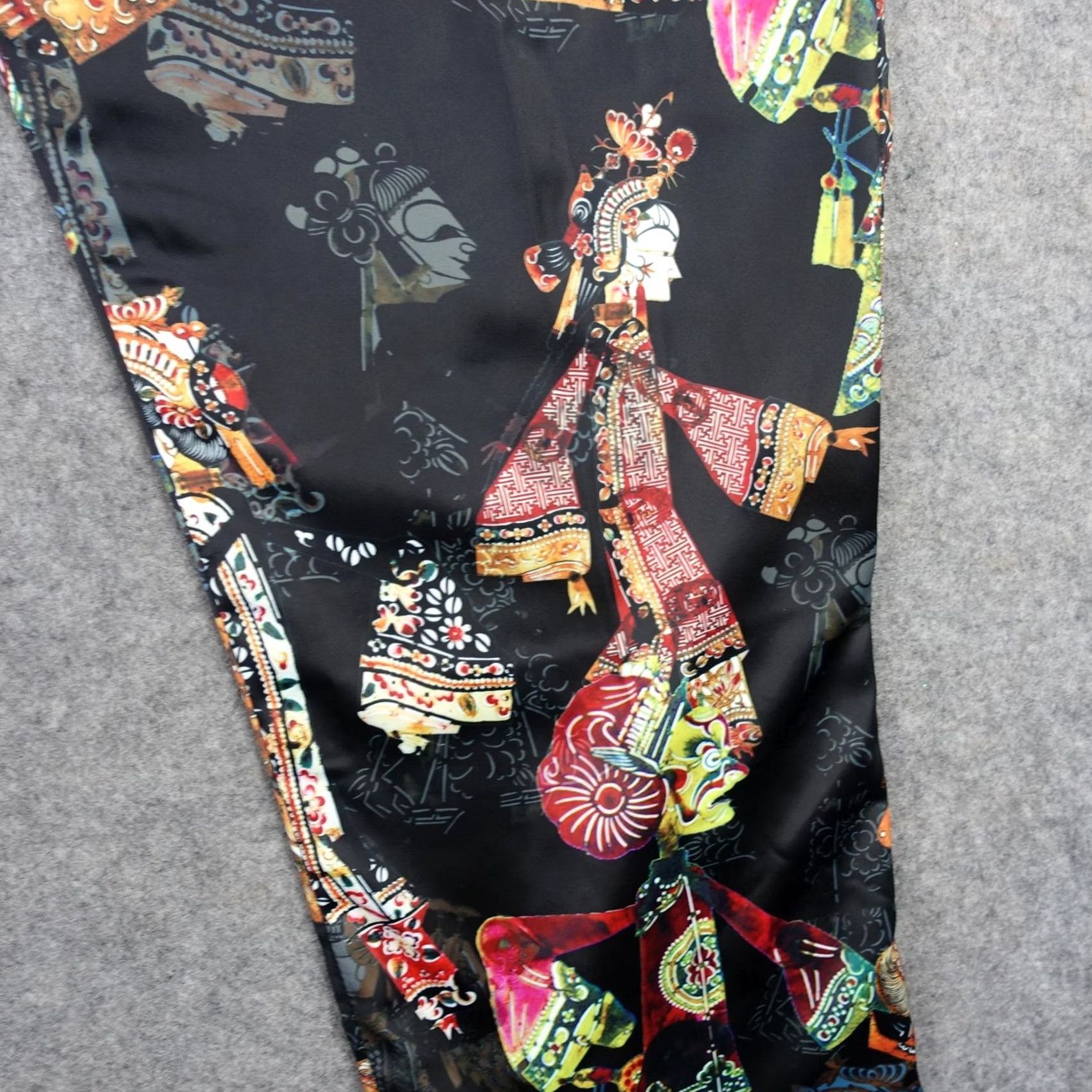 Vintage Womens XL Black Dress Pants Geometric Art Satin Wide-Leg 35 in Waist 29 in Inseam Trousers Vintage No Size 40" / US 18 - 7 Thumbnail
