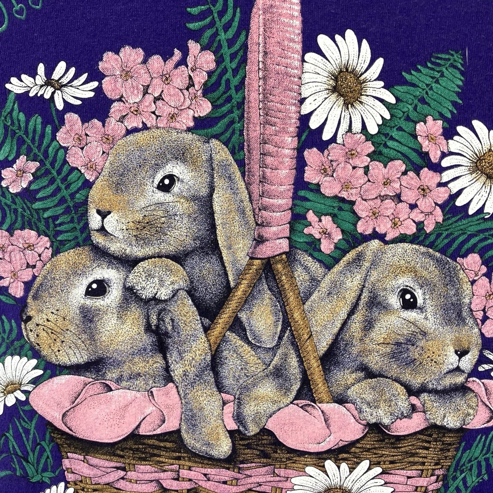 Jerzees VINTAGE Jerzees Bunny Rabbit T Shirt Adult XL Purple 90s Easter Graphic Tee Mens Boys Womens Size US XL / EU 56 / 4 - 5 Thumbnail