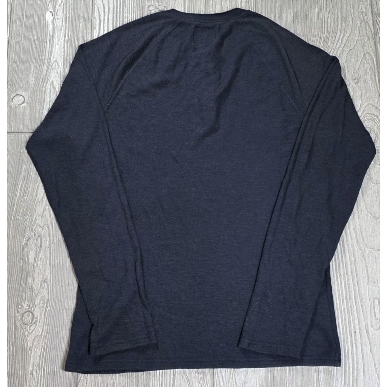 Abercrombie & Fitch Abercrombie & Fitch Men Henley L Waffle Knit Thermal Military Shirt Long Sleeve Navy Blue Size US L / EU 52-54 / 3 - 6 Thumbnail