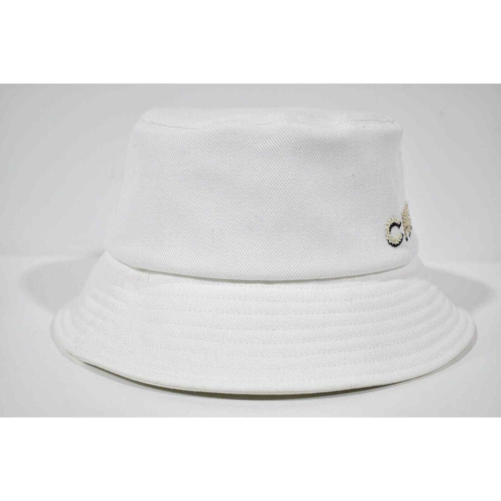 Chanel Chanel Denim Crystal Sequin Sun Cloche Bucket Hat Medium M Size ONE SIZE - 2 Thumbnail