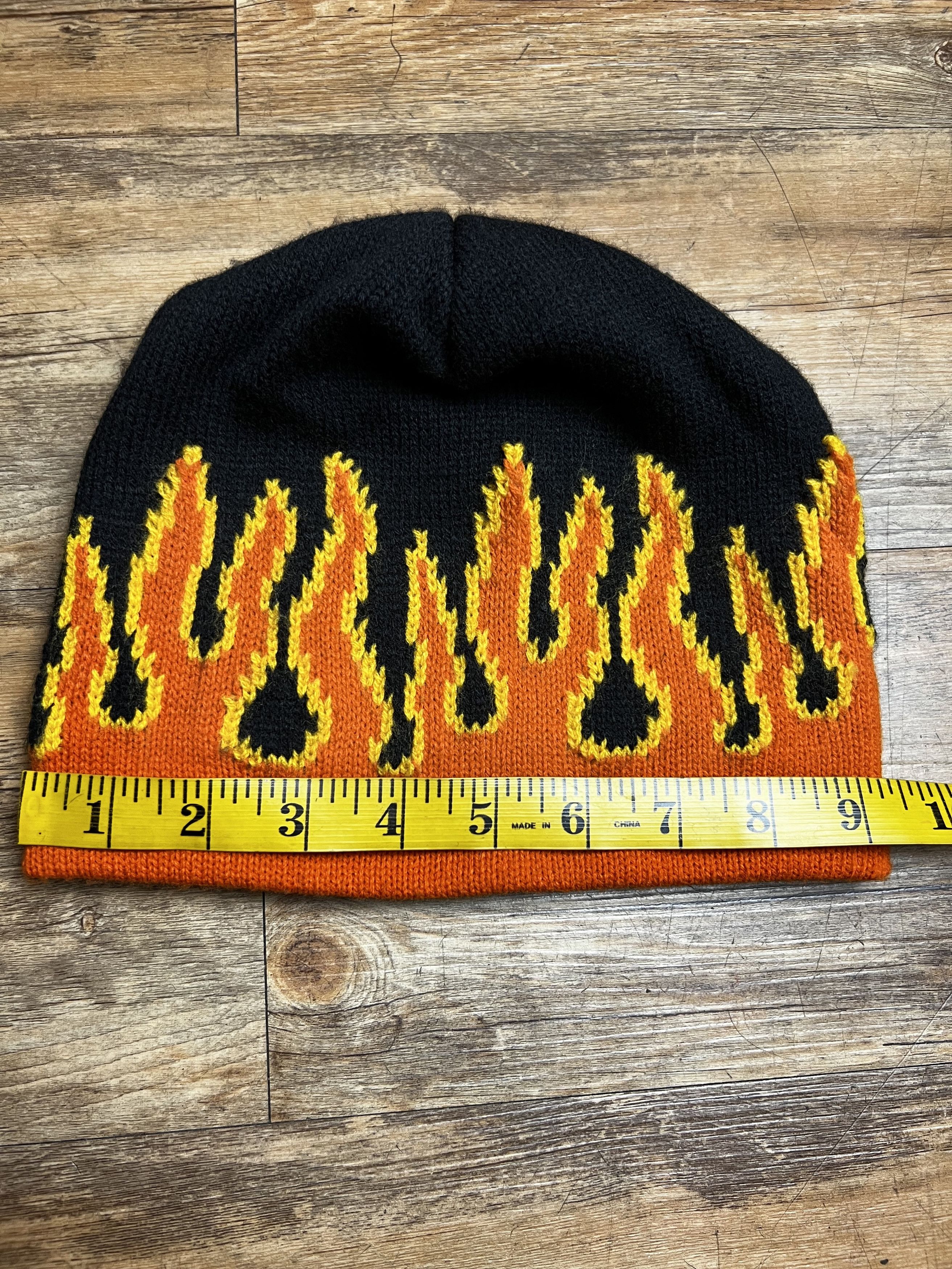 Vintage Vintage Orange Flame Beanie Size ONE SIZE - 4 Thumbnail