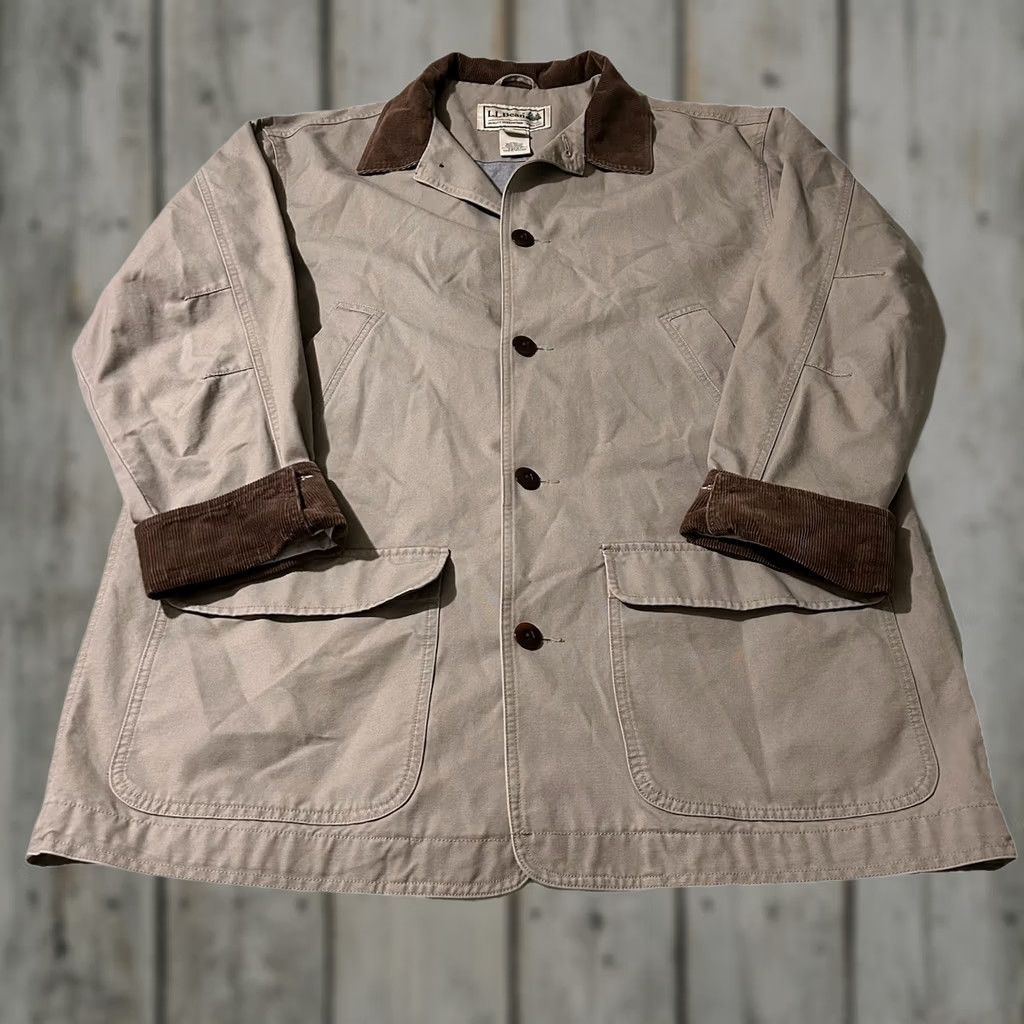 Vintage VINTAGE L.L. Bean Corduroy Collar Chore Coat Men XL Tan Overcoat Tall Size US XL / EU 56 / 4 - 1 Thumbnail