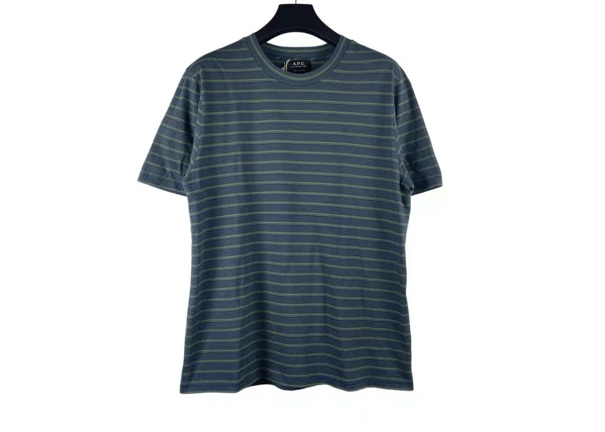 A.P.C. A.P.C Aymeric Striped Short Sleeve J31 Size US XL / EU 56 / 4 - 1 Thumbnail