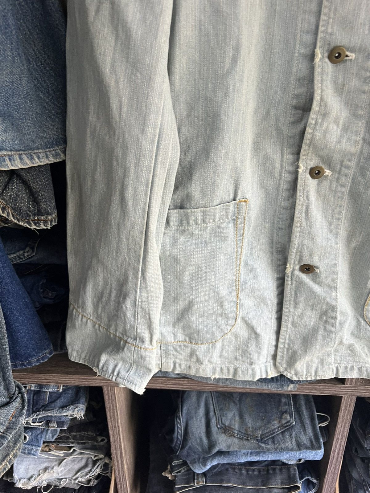 Japanese Brand 🔥Vintage Open Dich Union Made Denim Chore Jacket Size US M / EU 48-50 / 2 - 6 Thumbnail