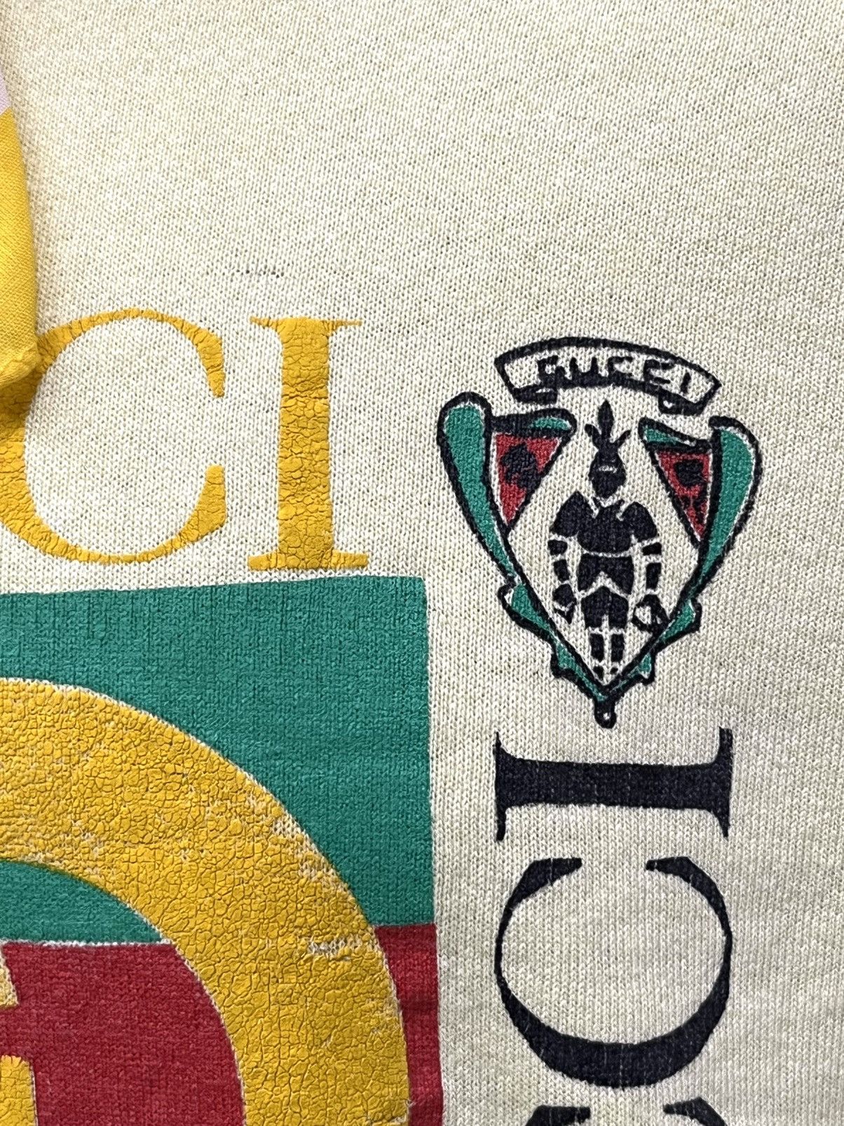 Fruit Of The Loom Rare Vintage Gucci Print FOTL Sweatshirt USA Made Size US L / EU 52-54 / 3 - 7 Thumbnail