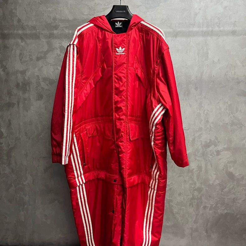 Balenciaga Balenciaga Balenciaga Red Long Hooded Jacket-2506 Size US M / EU 48-50 / 2 - 1 Thumbnail