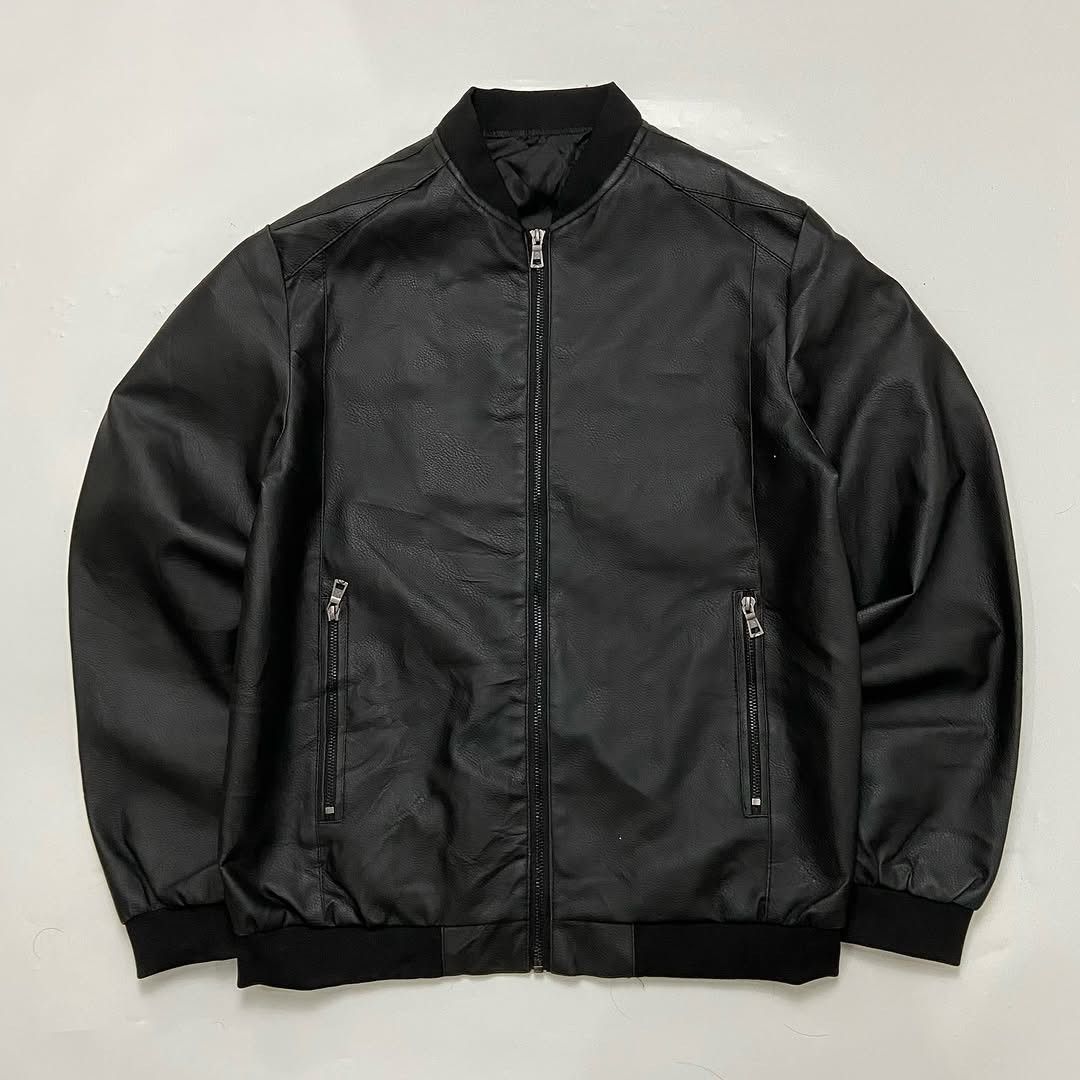 Genuine Leather Casual Bomber Leather Jacket Size US L / EU 52-54 / 3 - 2 Thumbnail