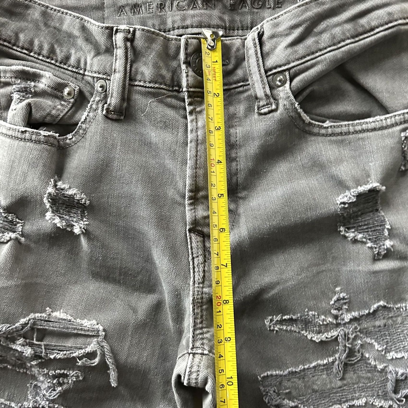 American Eagle Outfitters VINTAGE? No. American Eagle Airflex+ Jeans Mens 28x32 Gray Denim Slim Skinny Distressed Size US 28 / EU 44 - 7 Thumbnail