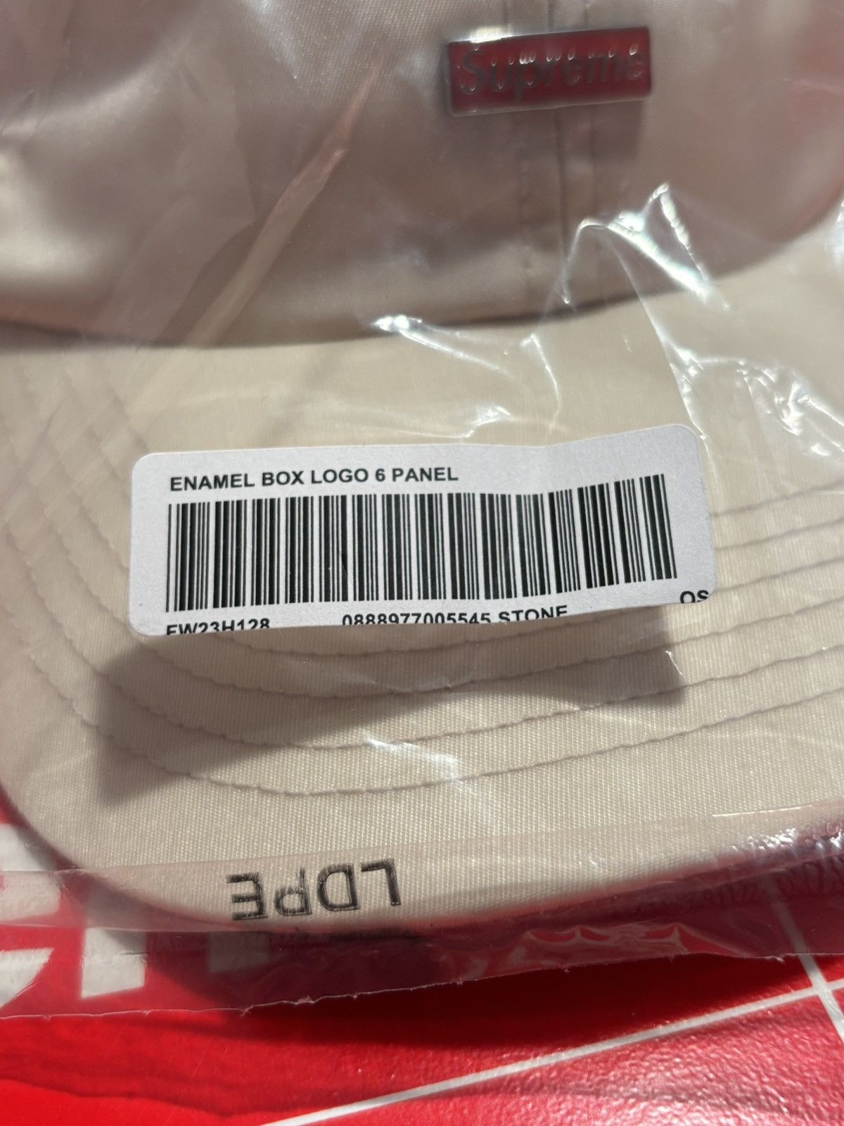 Supreme SUPREME red Enamel Box Logo 6 panel cap hat FW23 stone new Size ONE SIZE - 3 Thumbnail